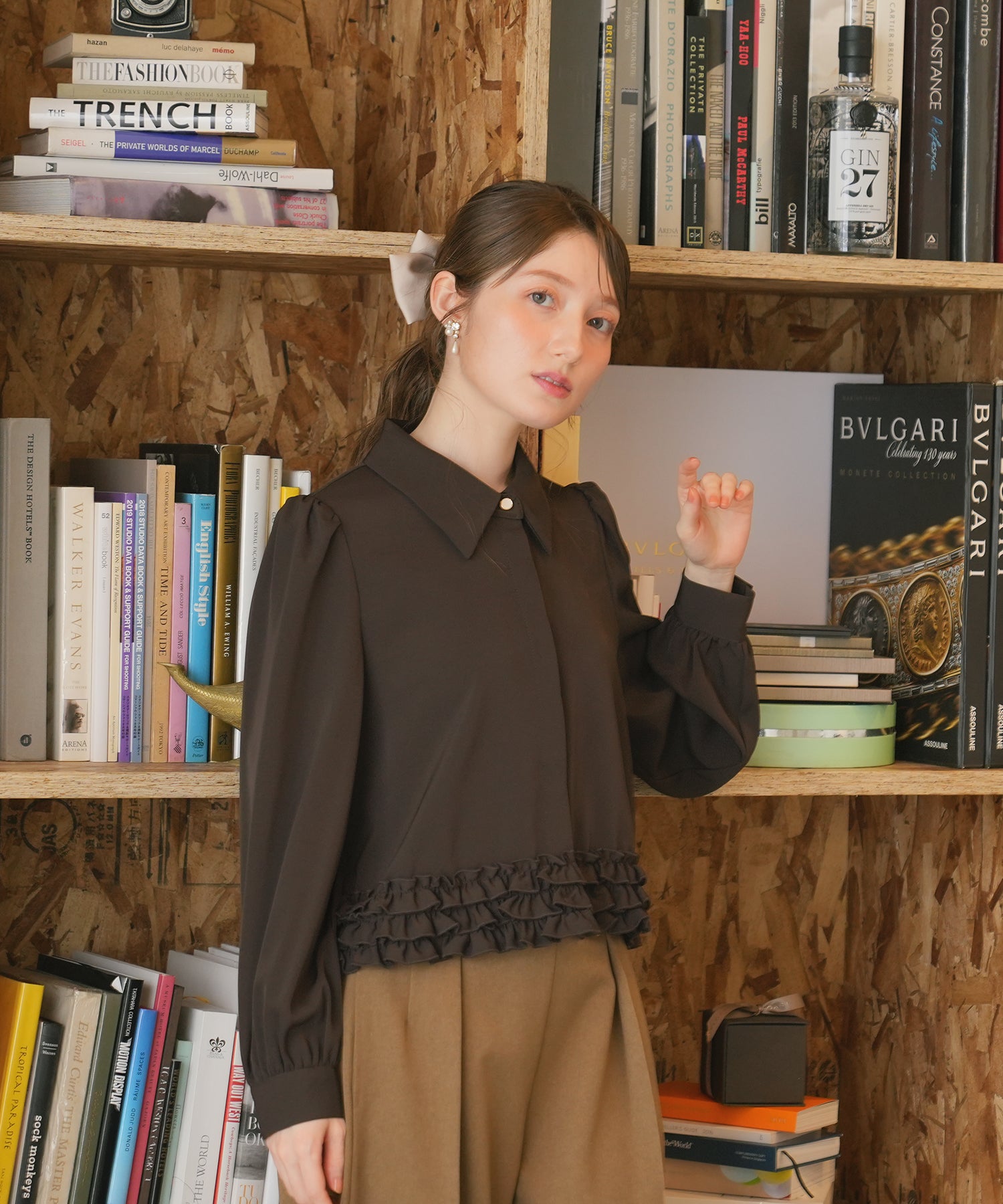 ブラウン　model：163cm　着用サイズ：M