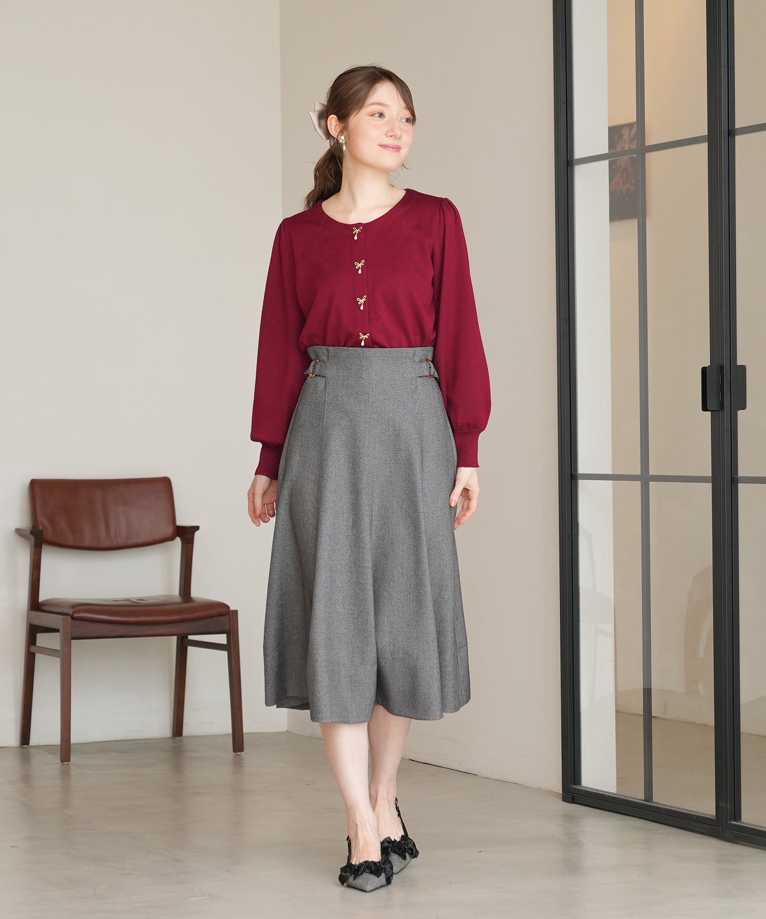 ミディアムグレー　MODEL:163　着用サイズ：M