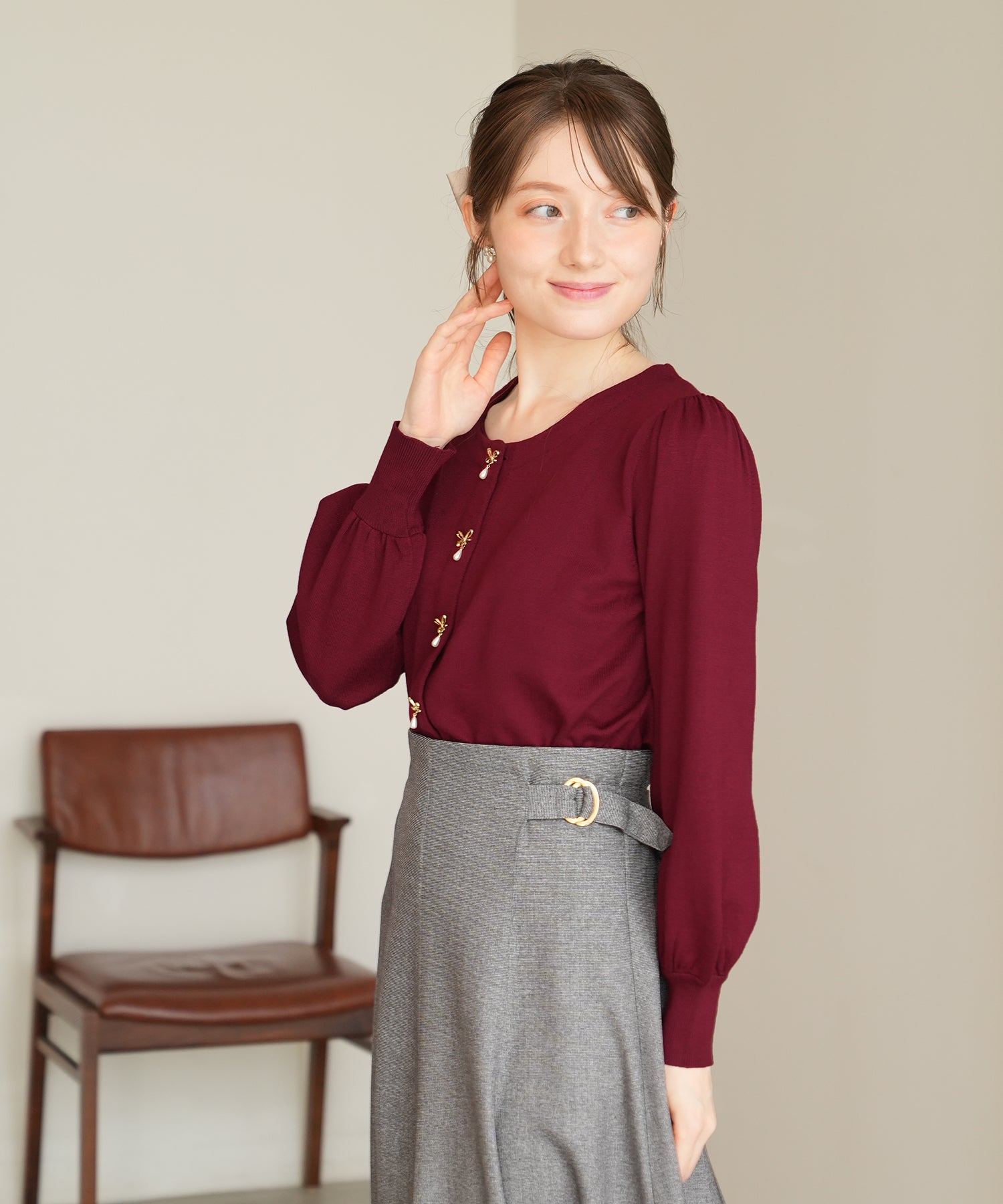 ワイン　MODEL:163　着用サイズ：M