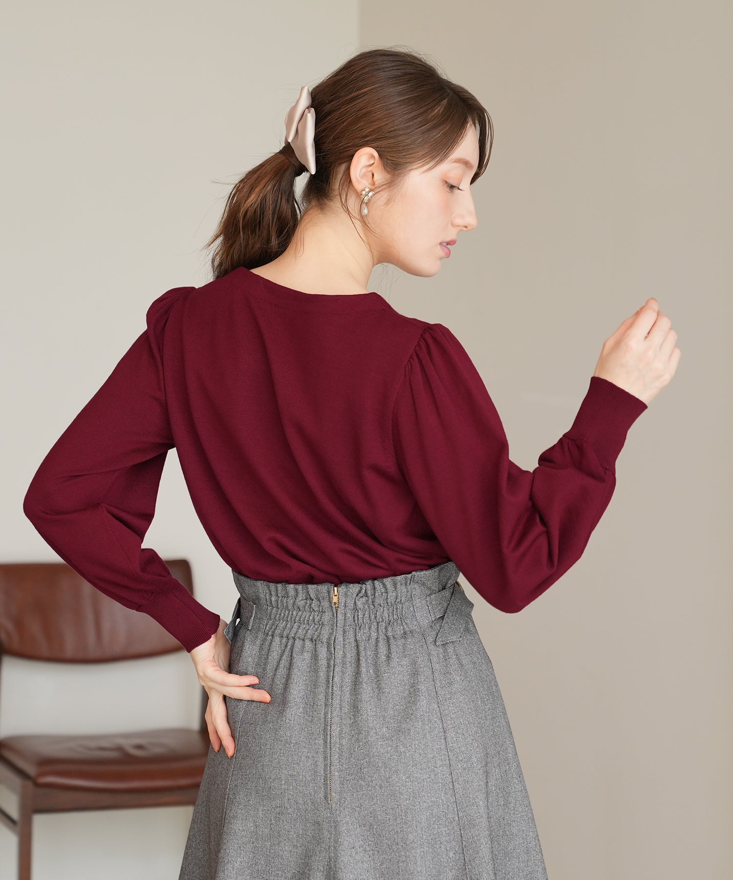 ワイン　MODEL:163　着用サイズ：M