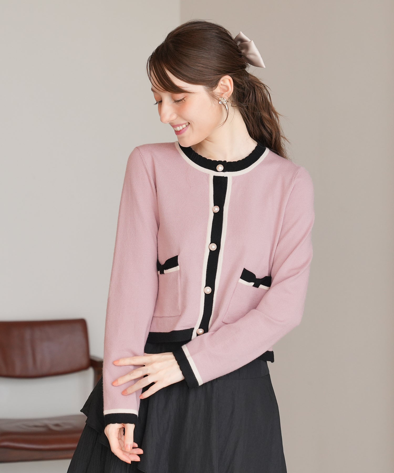 ピンクベージュ　model：163　着用サイズ：M