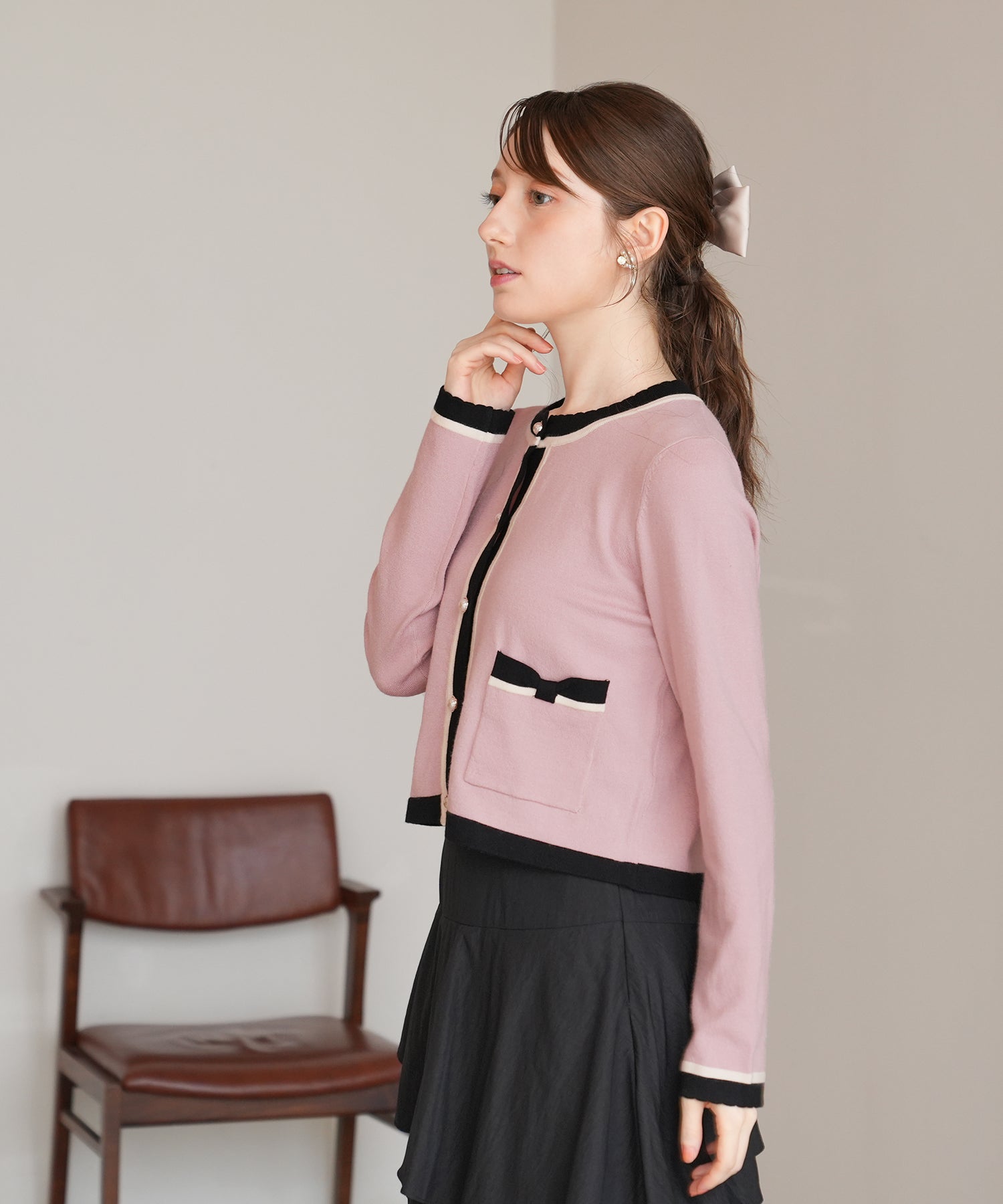 ピンクベージュ　model：163　着用サイズ：M