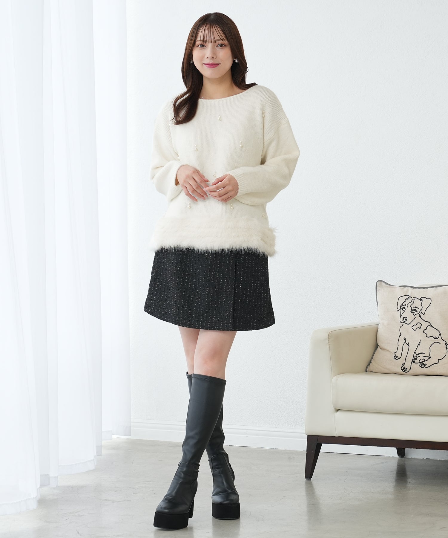 アイボリー　model:164cm  着用サイズ：M