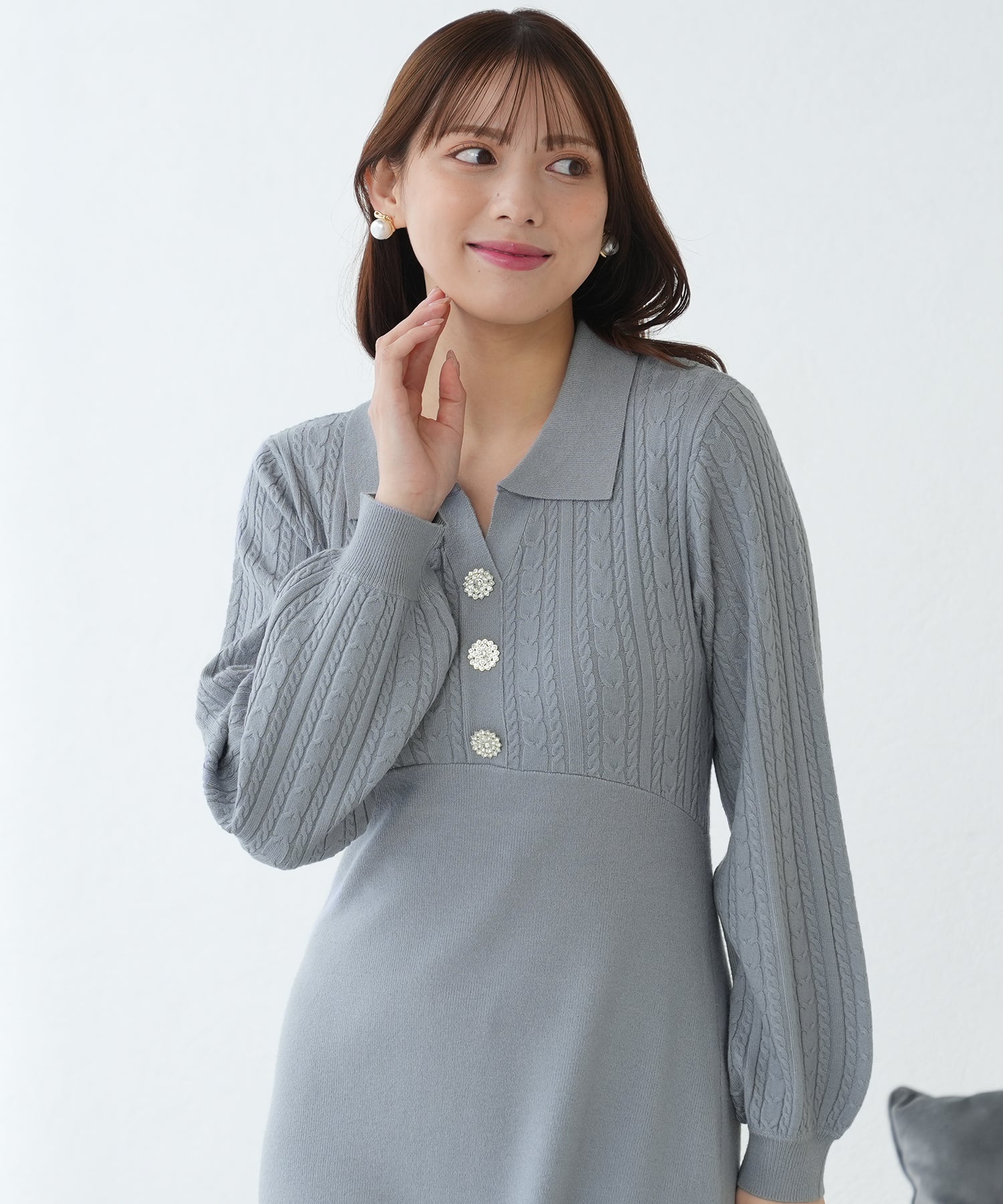 ダスティーブルー　model:164cm  着用サイズ：M