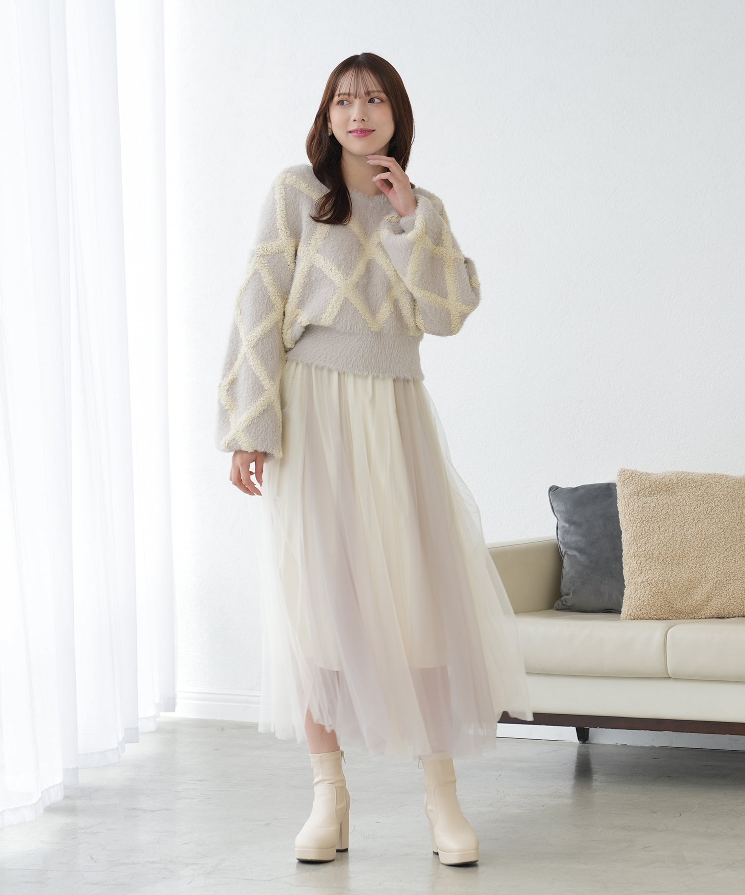 ラベンダー　model：164　着用サイズ：M