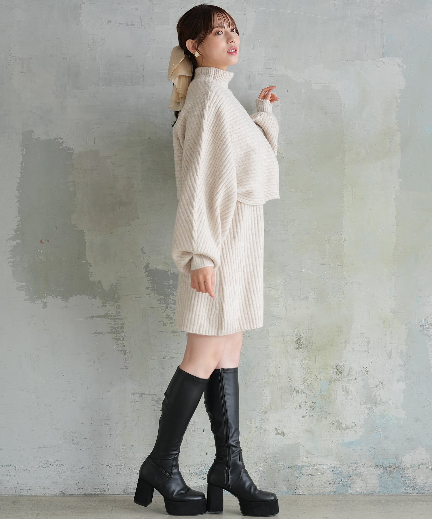 アイボリー　model:164cm  着用サイズ：M