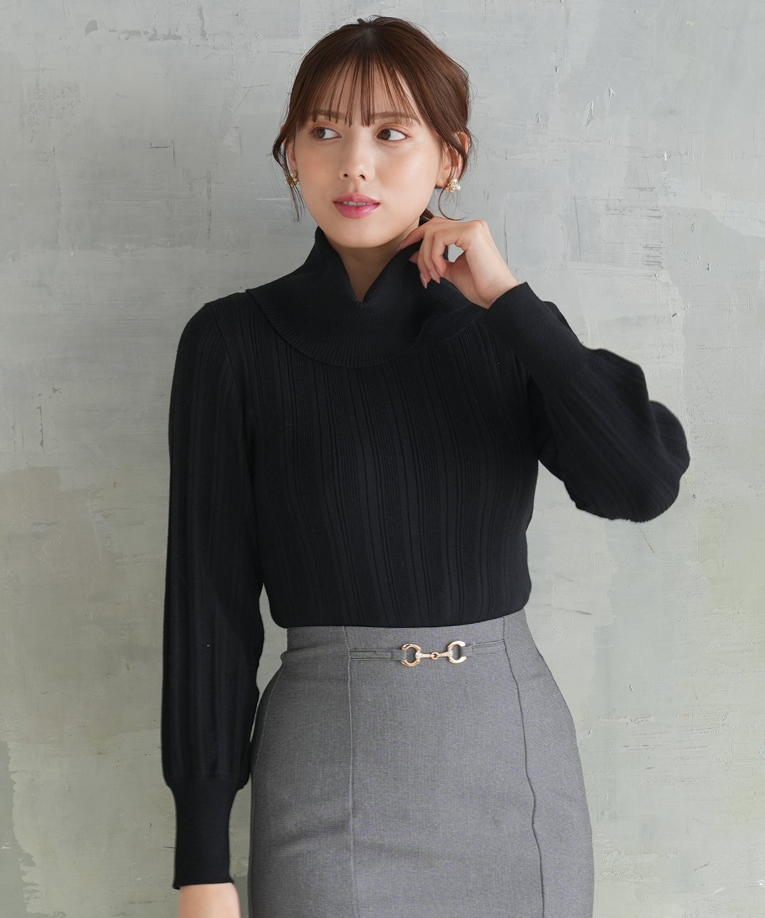 2wayタートルネックニット