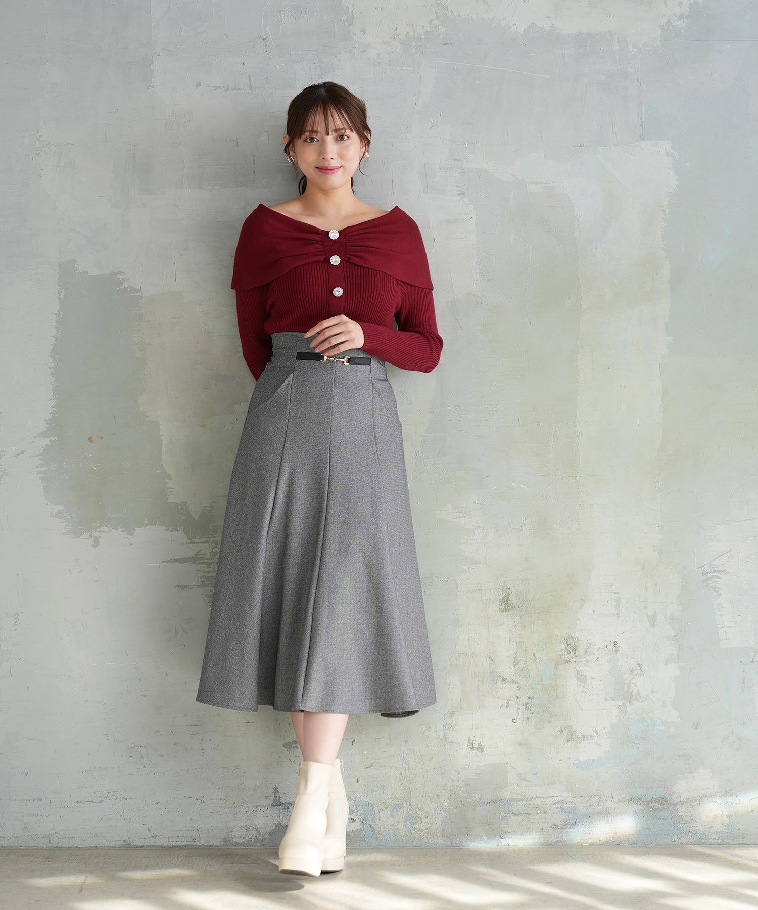 ワイン　model：164　着用サイズ：M