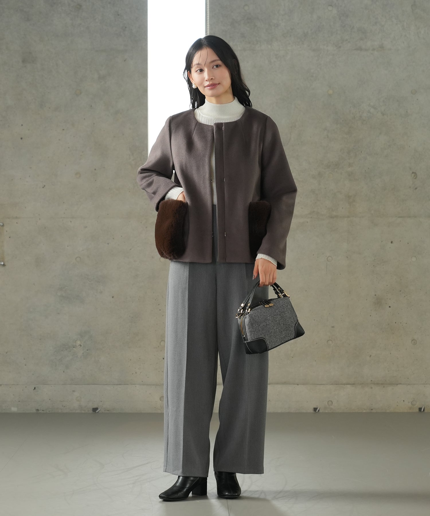 ブラウン　model：165　着用サイズ：M