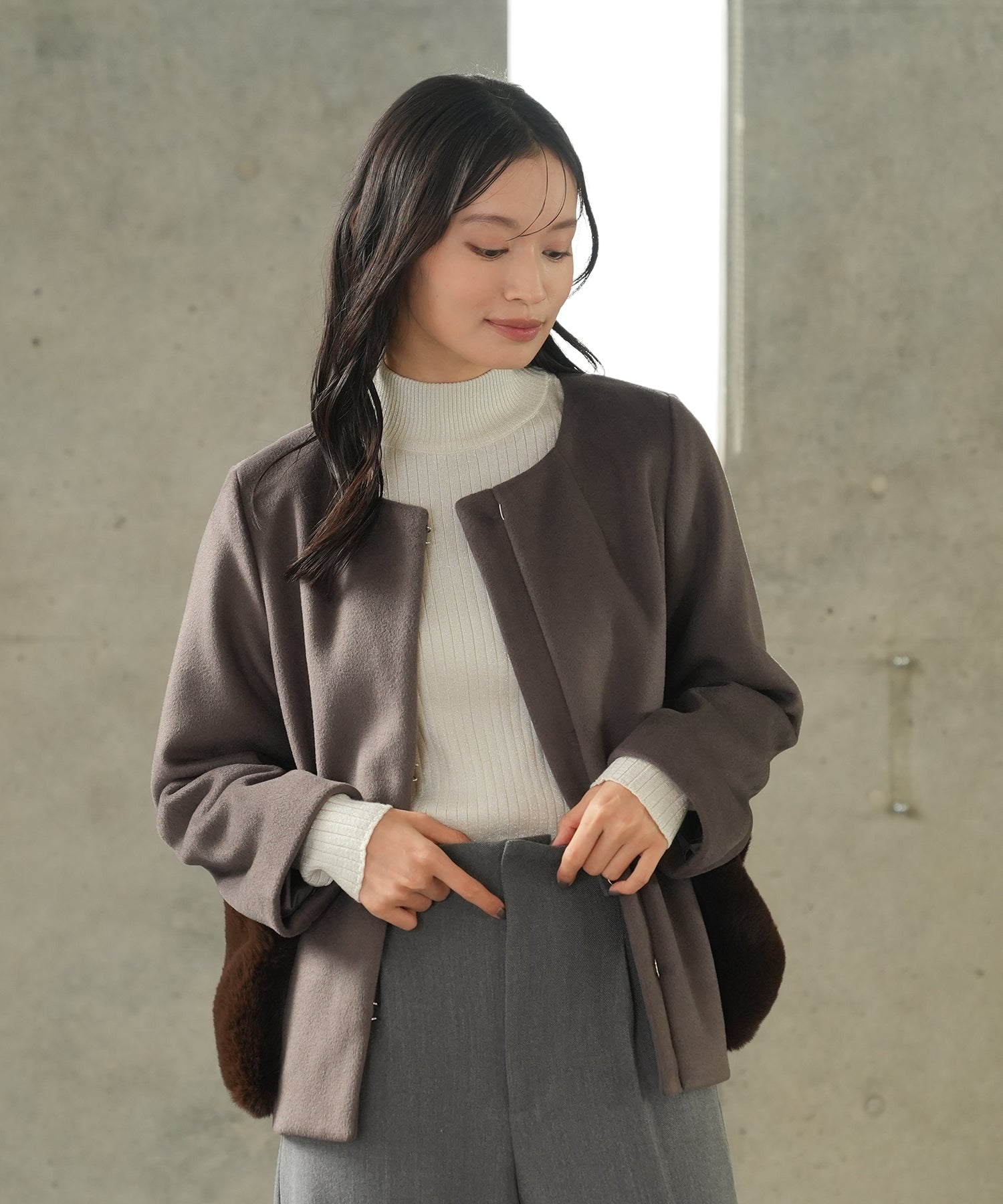 ブラウン　model：165　着用サイズ：M