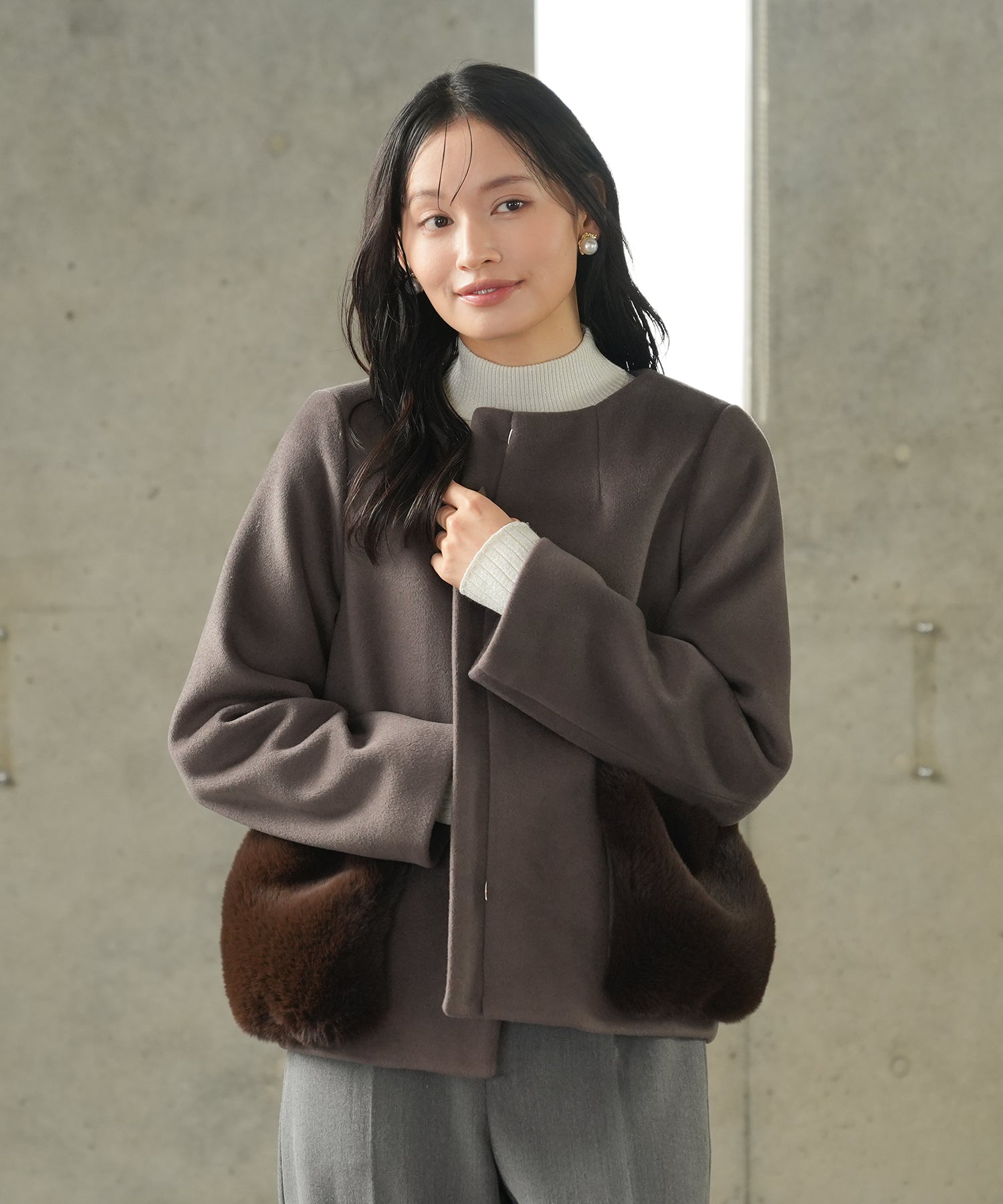 ブラウン　model：165　着用サイズ：M