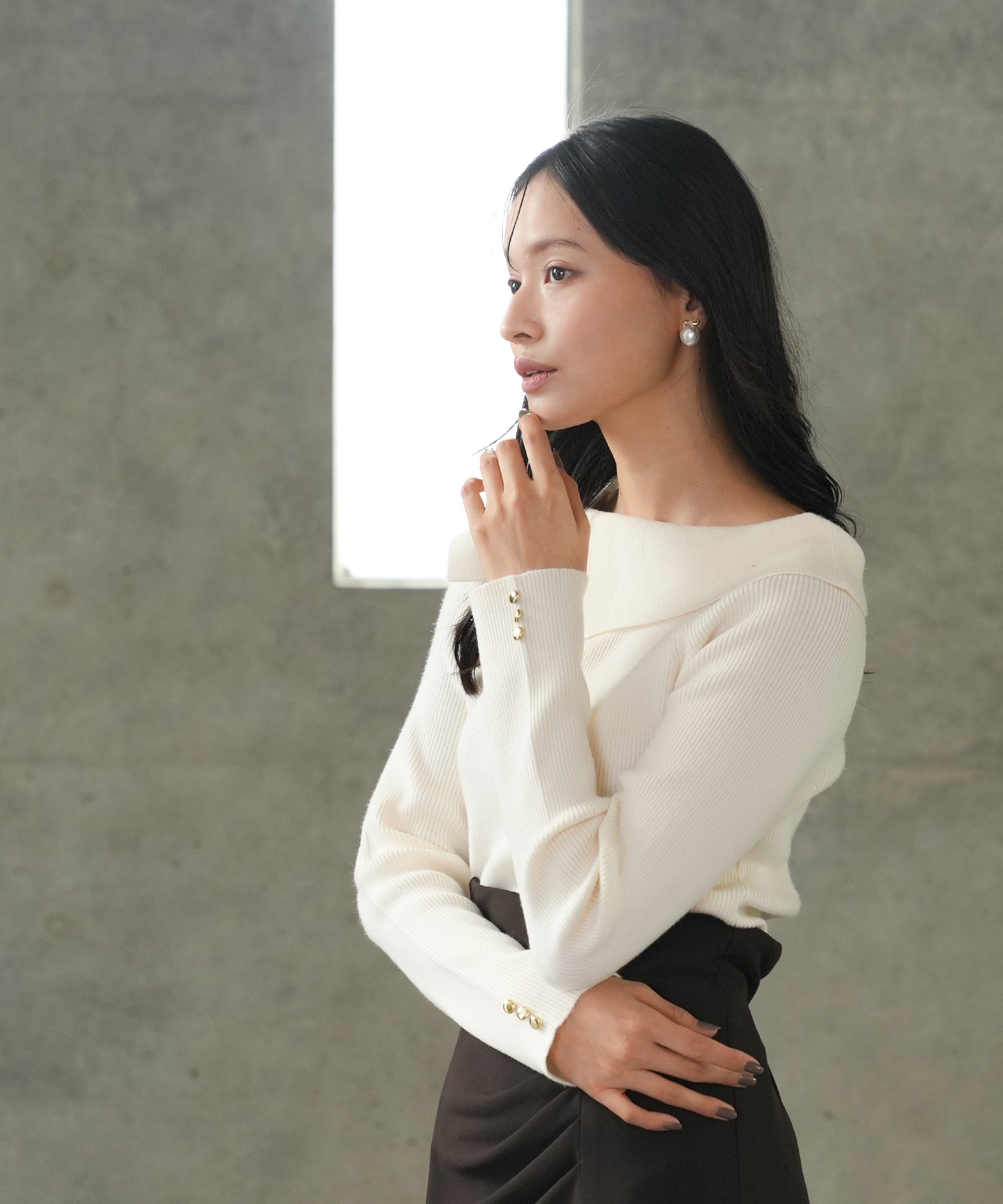 アイボリー　model:165　着用サイズ：M