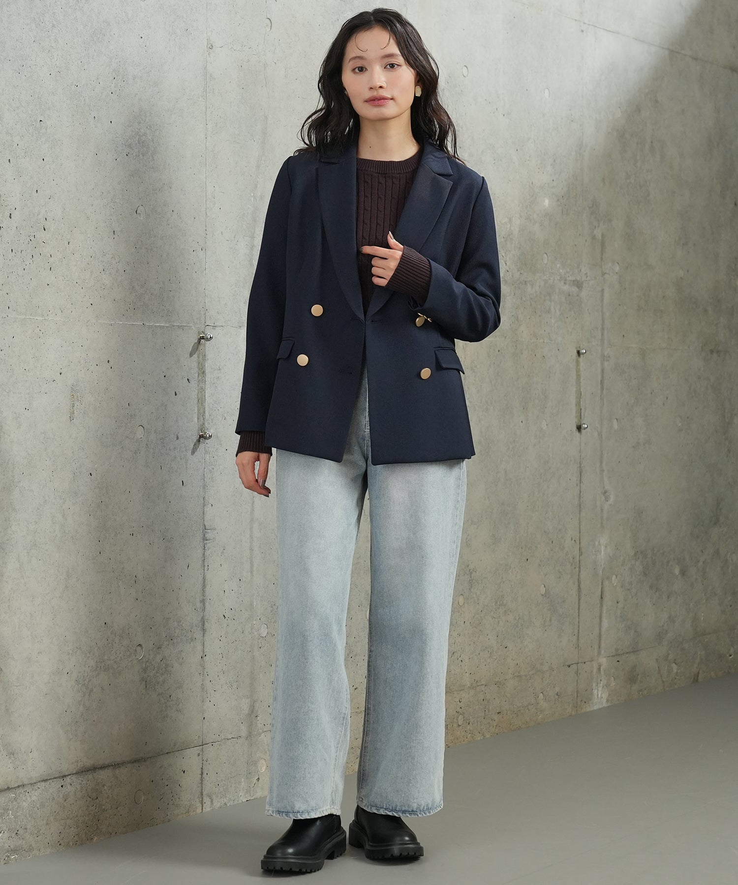 ネイビー　model:165㎝　着用サイズ：L