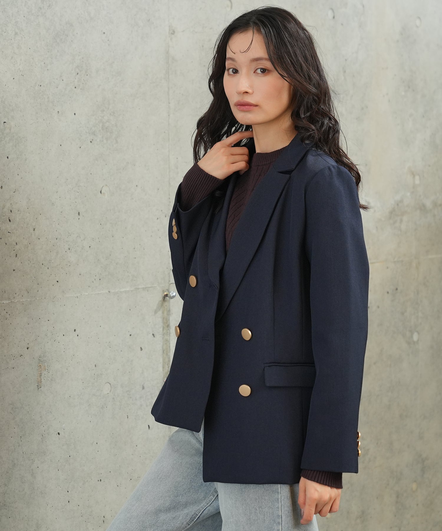 ネイビー　model:165㎝　着用サイズ：L