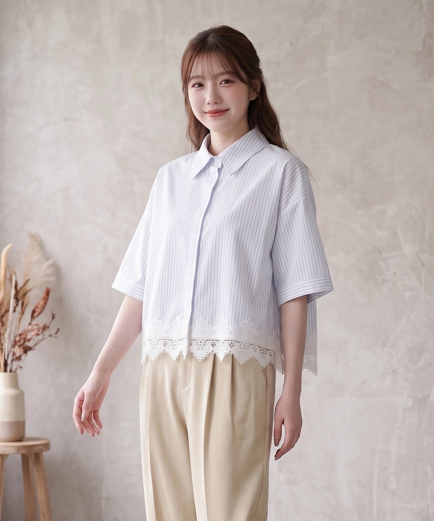 ホワイト×ブルー　model：160　　着用サイズ：M(AIモデル)