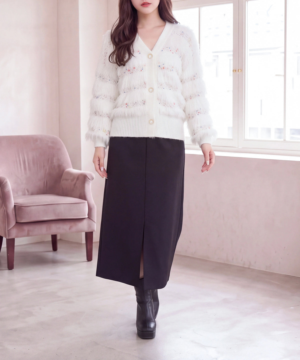 ホワイト(AI画像) model: 160cm 着用サイズM