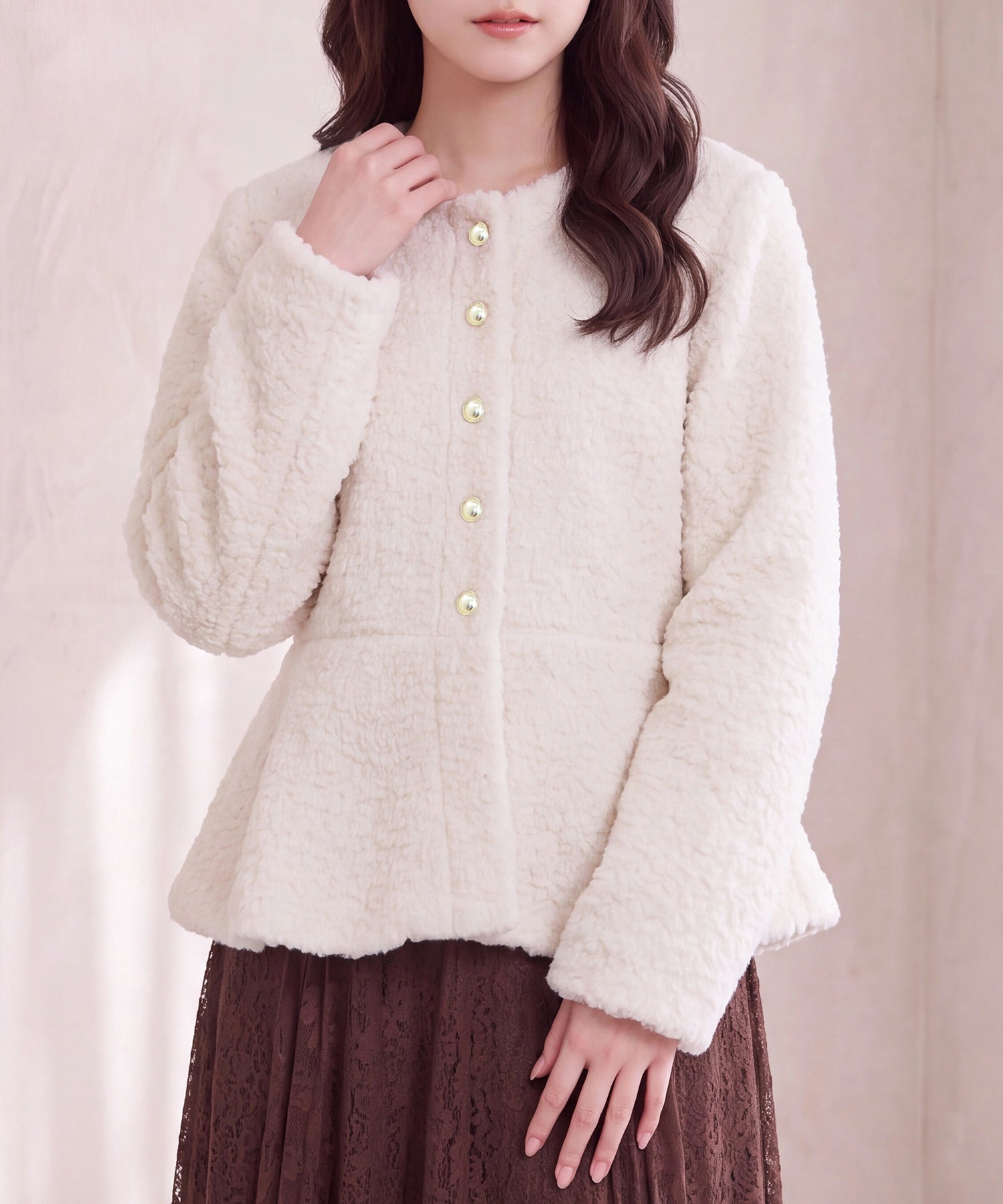 アイボリー(AI画像) model：160cm 着用サイズ：M