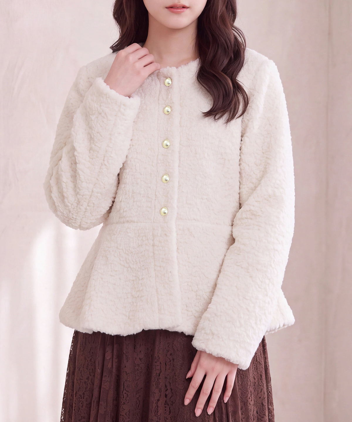 アイボリー(AI画像) model：160cm 着用サイズ：M