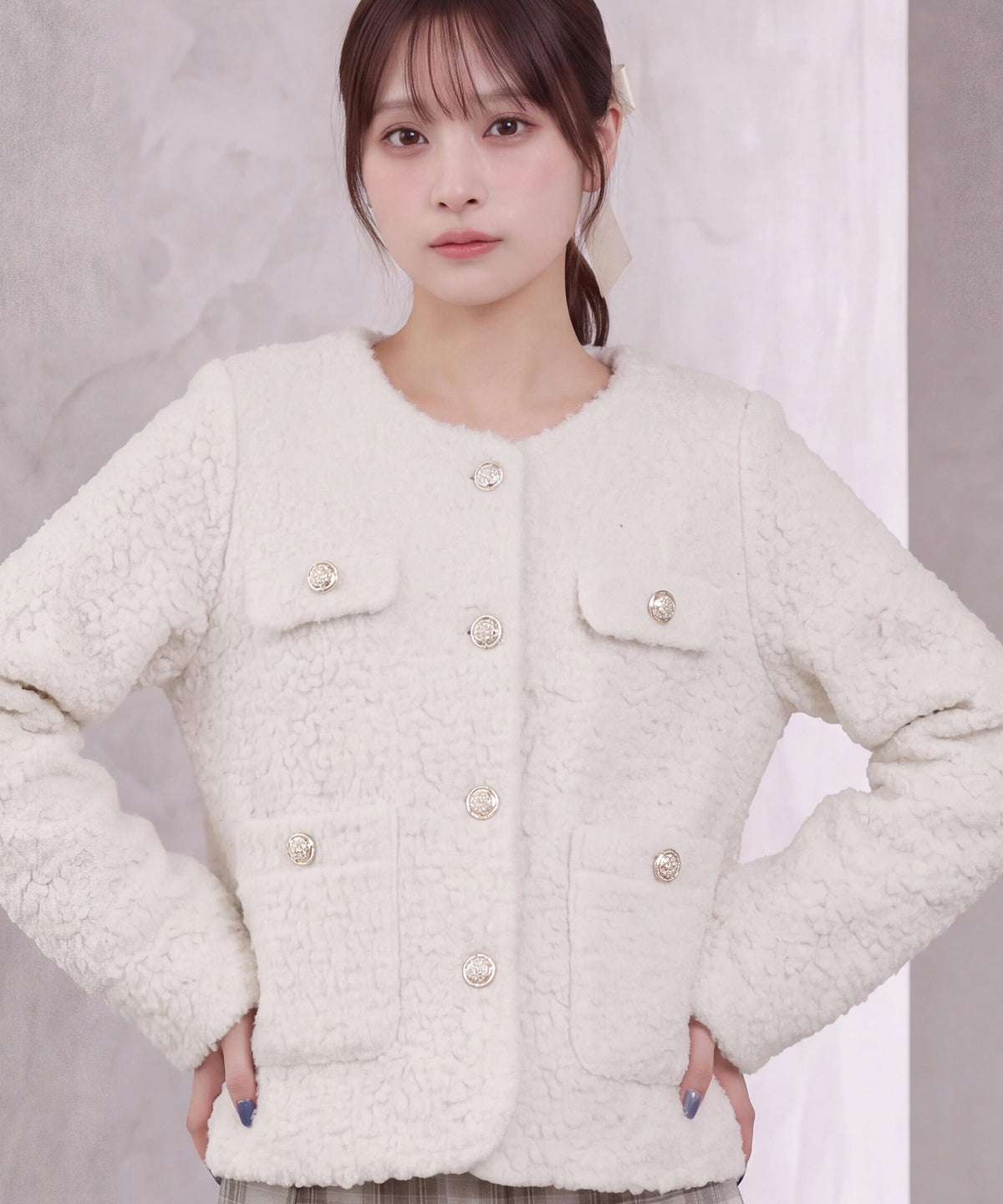 アイボリー(AI画像) model：160cm 着用サイズ：M