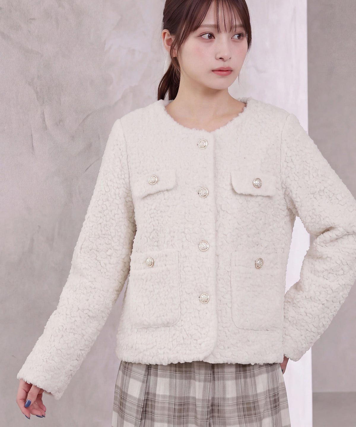 アイボリー(AI画像) model：160cm 着用サイズ：M