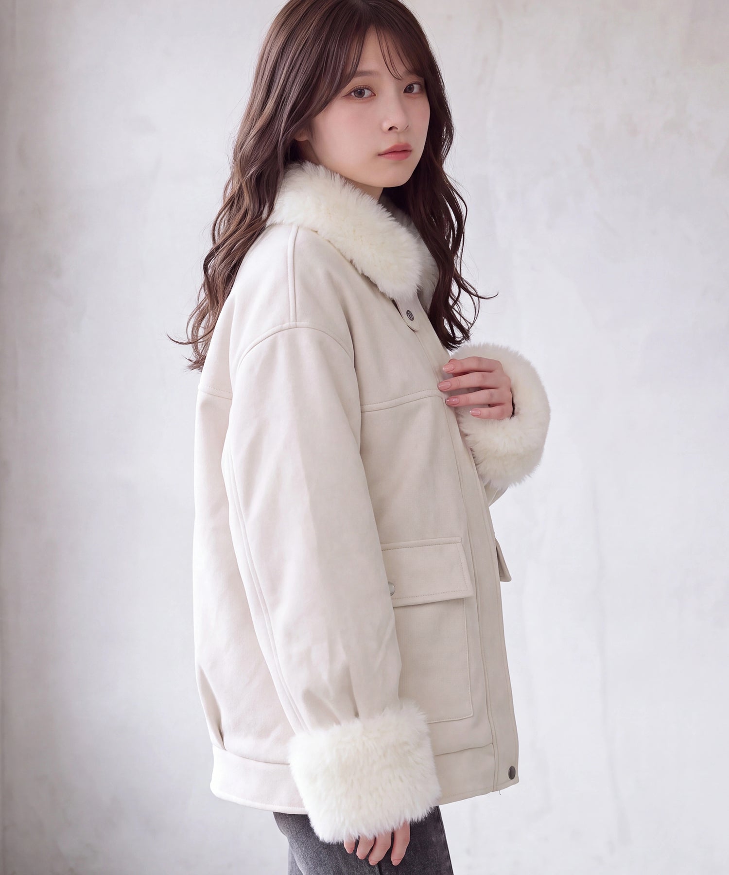 NEW】(先行入荷)フェイクムートンミドルコート
