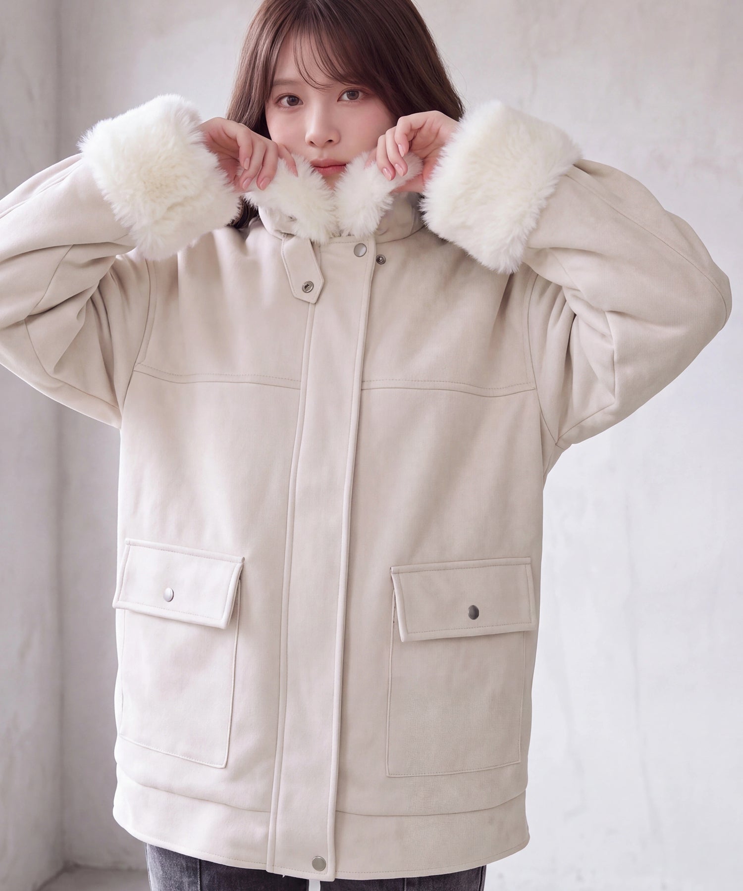 NEW】(先行入荷)フェイクムートンミドルコート