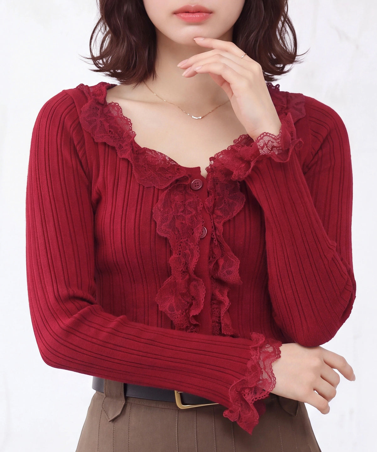 ワイン(AI画像) model：160cm 着用サイズ：M