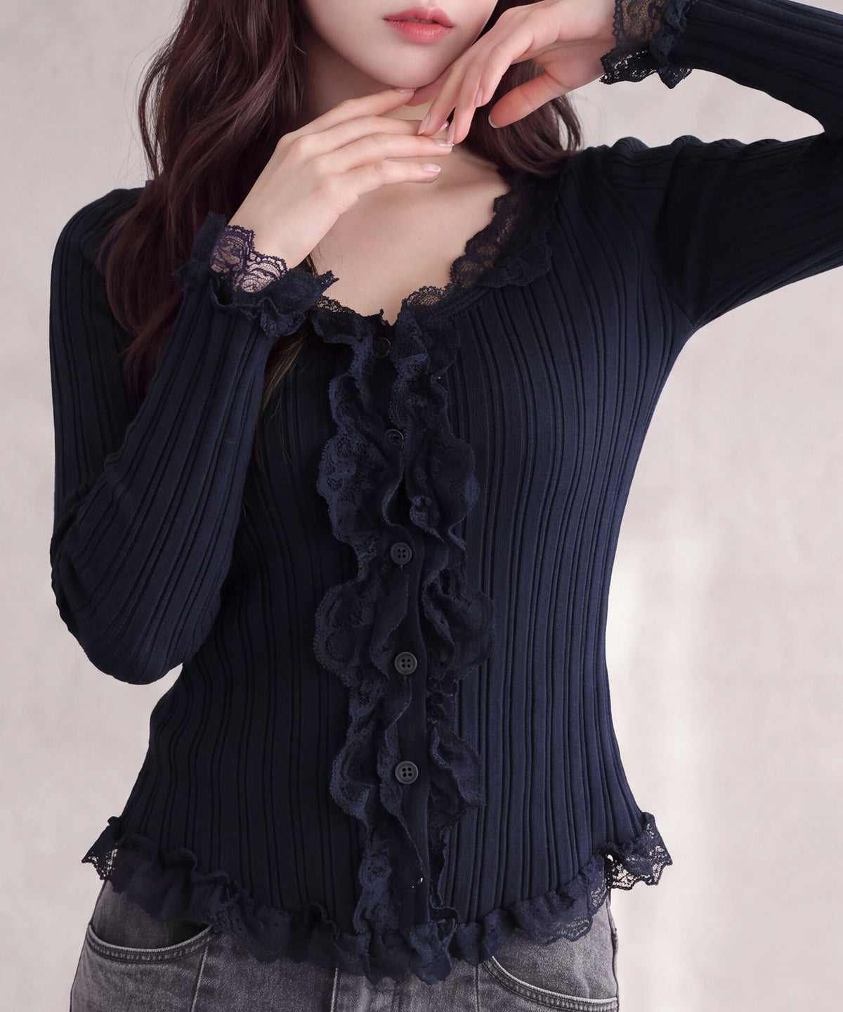 ネイビー(AI画像) model：160cm 着用サイズ：M