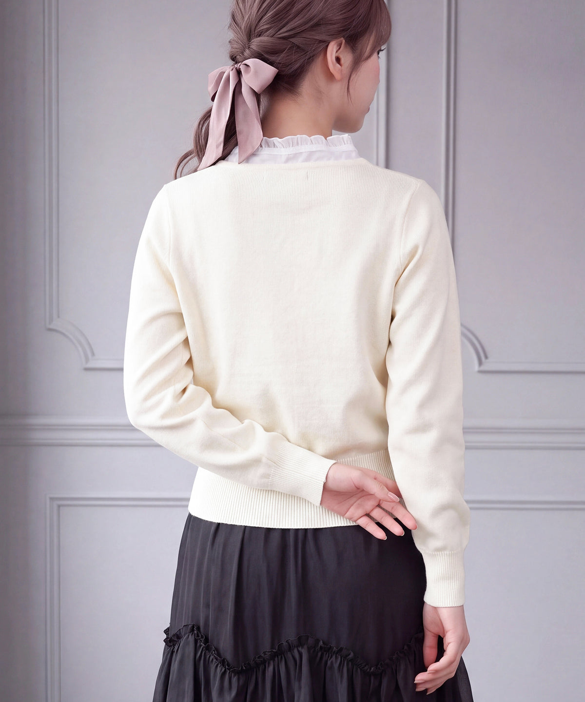 アイボリー(AI画像) model:160cm 着用サイズ: M