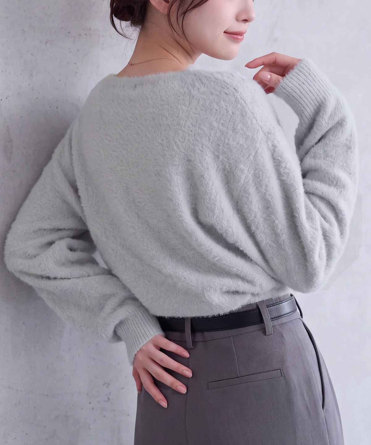 ライトグレー(AI画像) model：160cm 着用サイズ：M