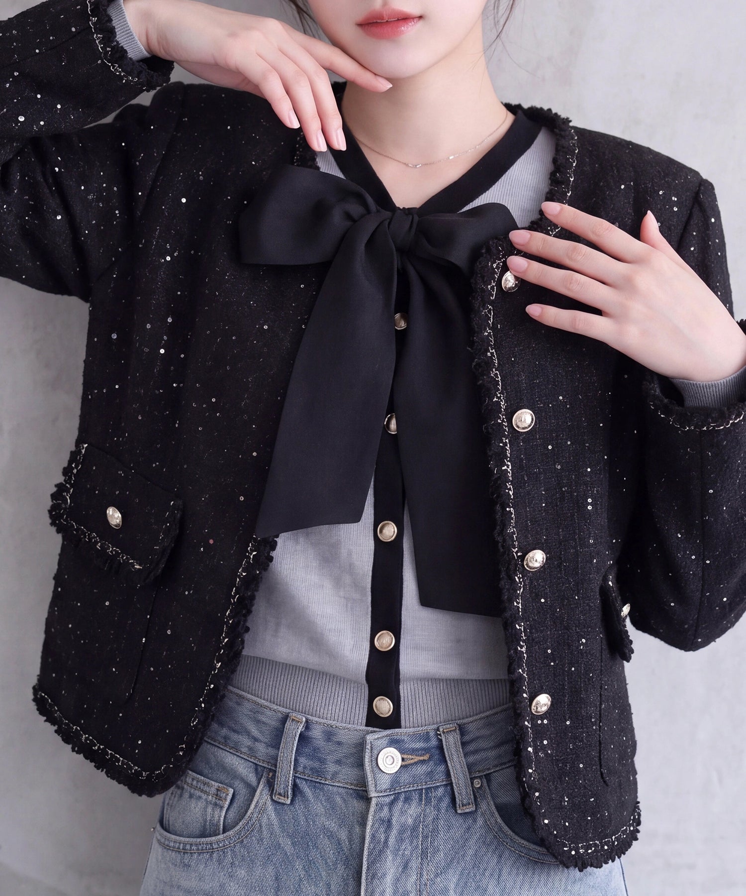 ブラック(AI画像) model：160cm 着用サイズ：M
