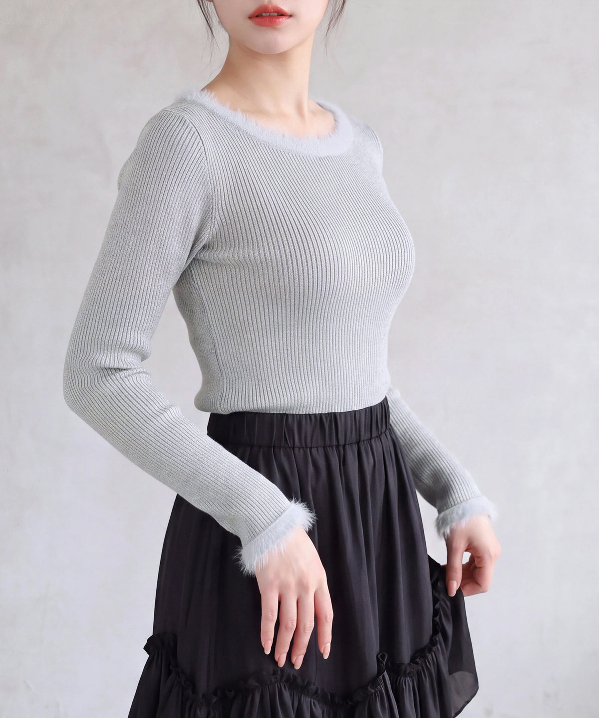 ライトグレー(AI画像) model：160cm 着用サイズ：M
