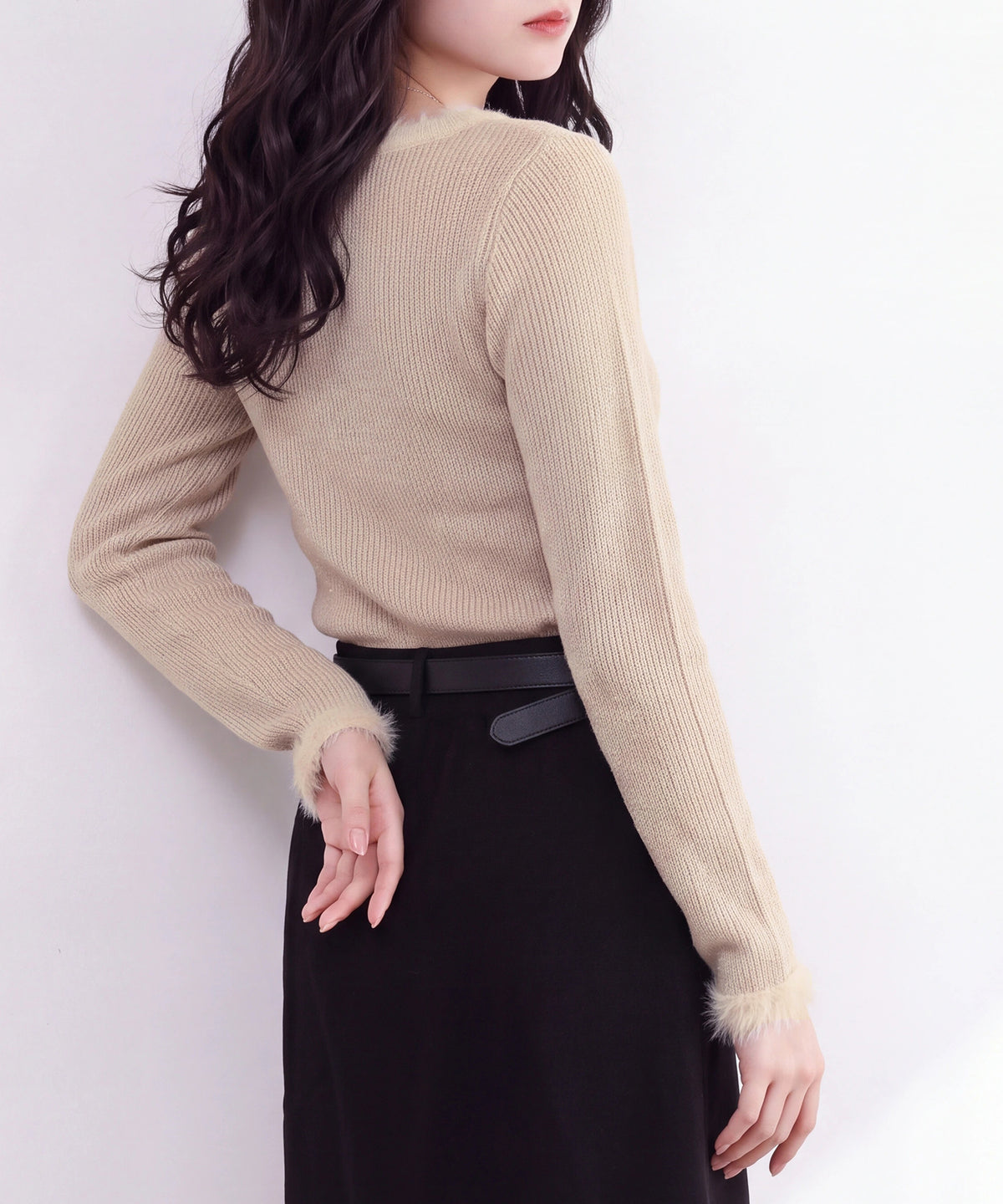 ベージュ(AI画像) model：160cm 着用サイズ：M