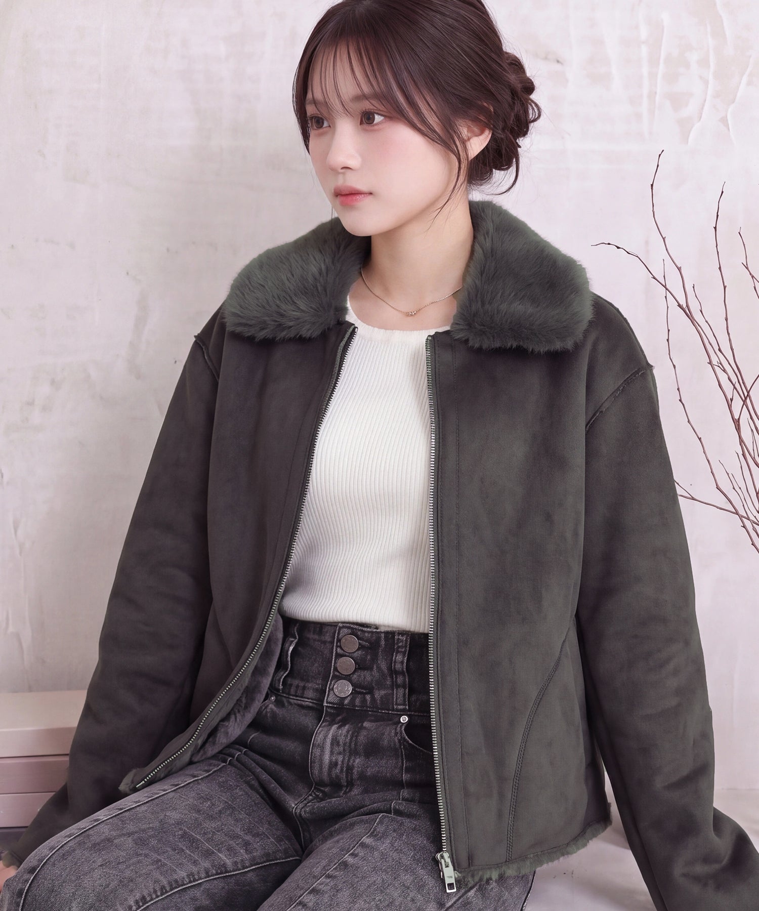 チャコール (AI画像) model:160cm 着用サイズ: M