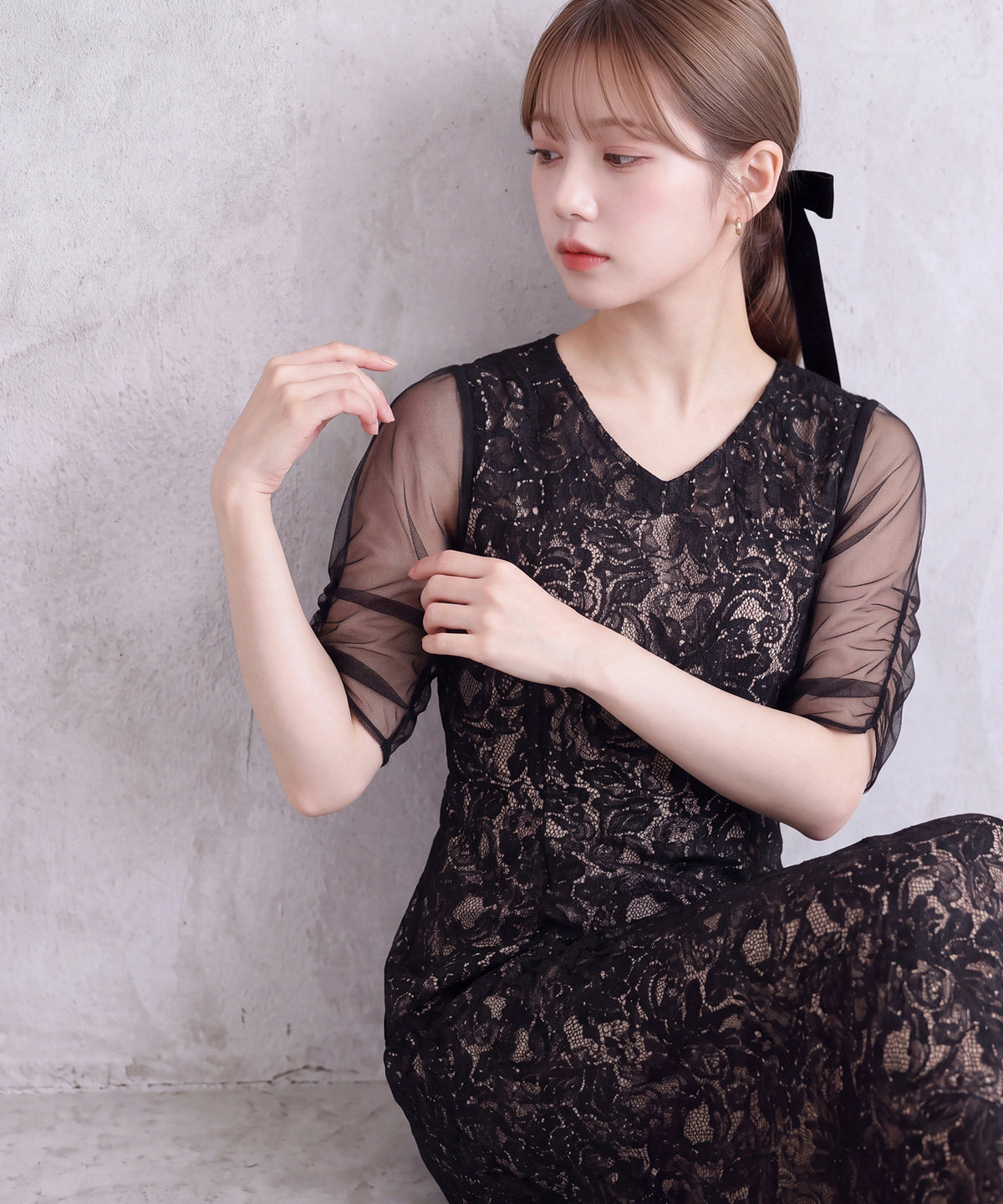 ブラック(AI画像)　model：160cm　着用サイズ：M