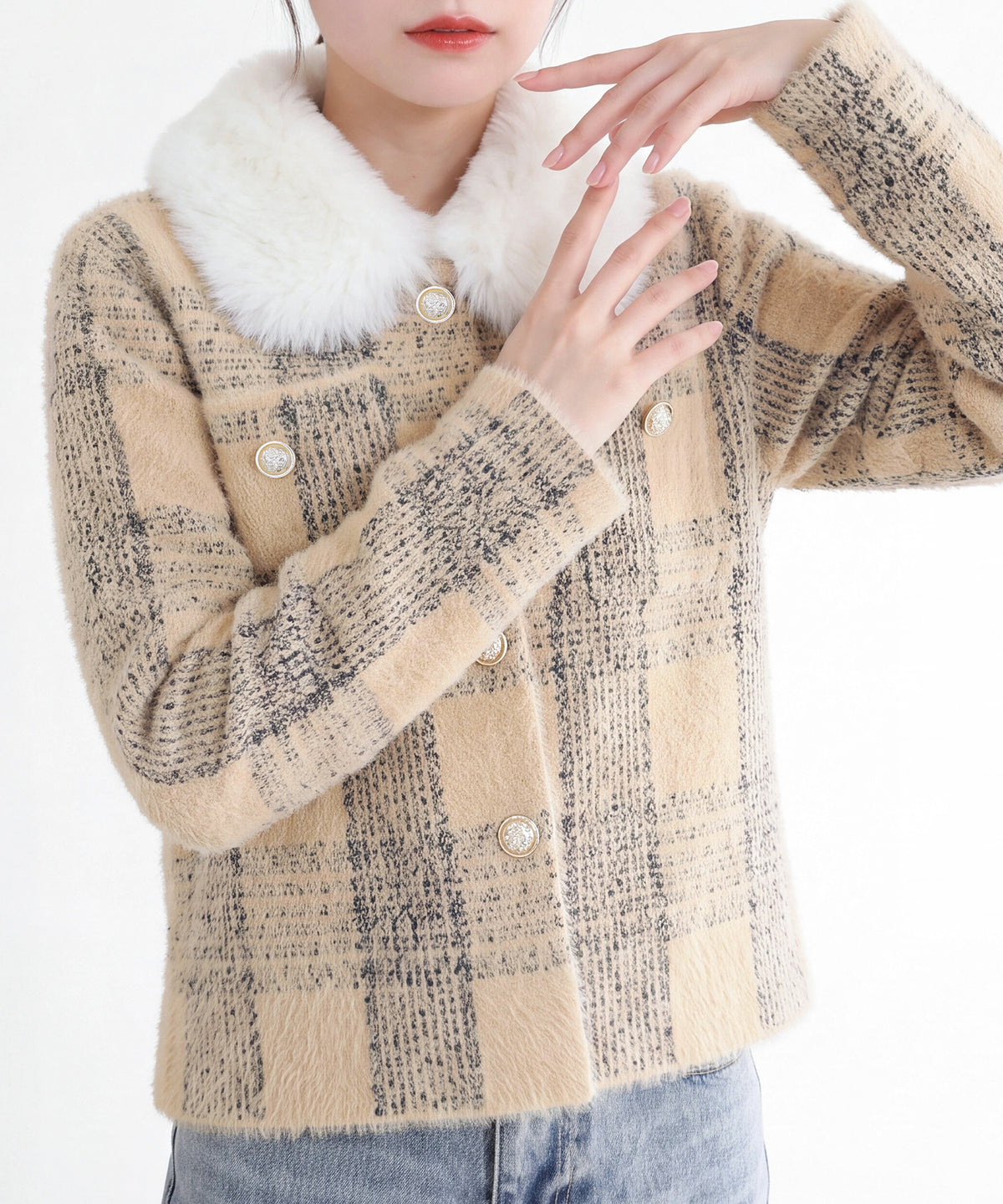 ベージュ(AI画像) model：160cm 着用サイズ：M