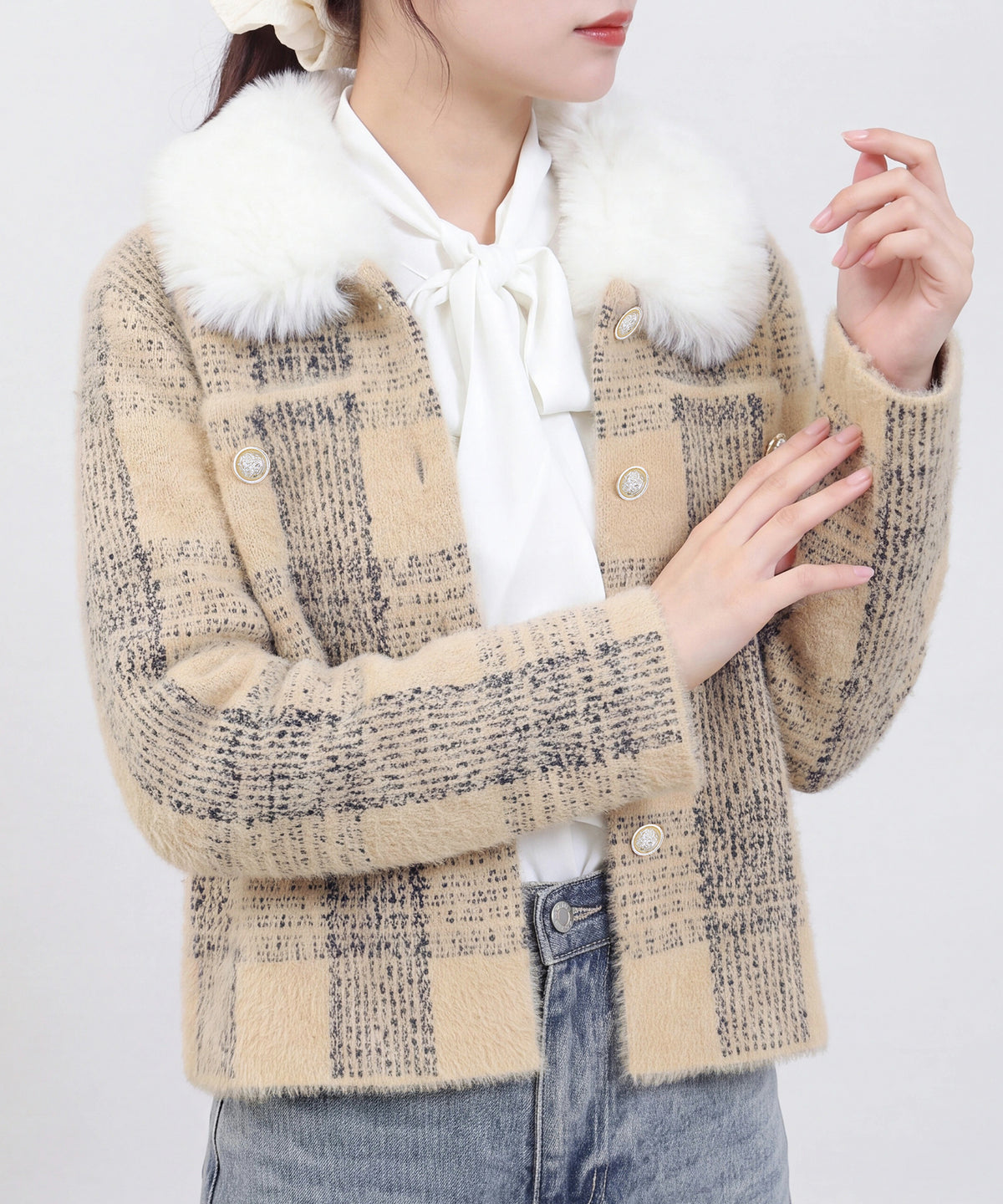 ベージュ(AI画像) model：160cm 着用サイズ：M