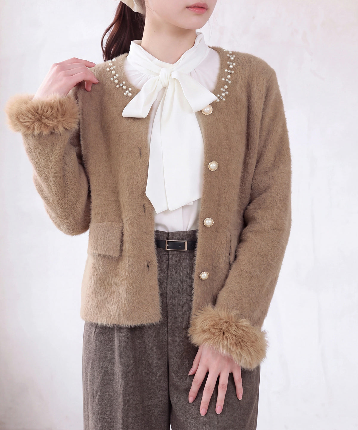 ブラウン(AI画像)　model：160cm　着用サイズ：M