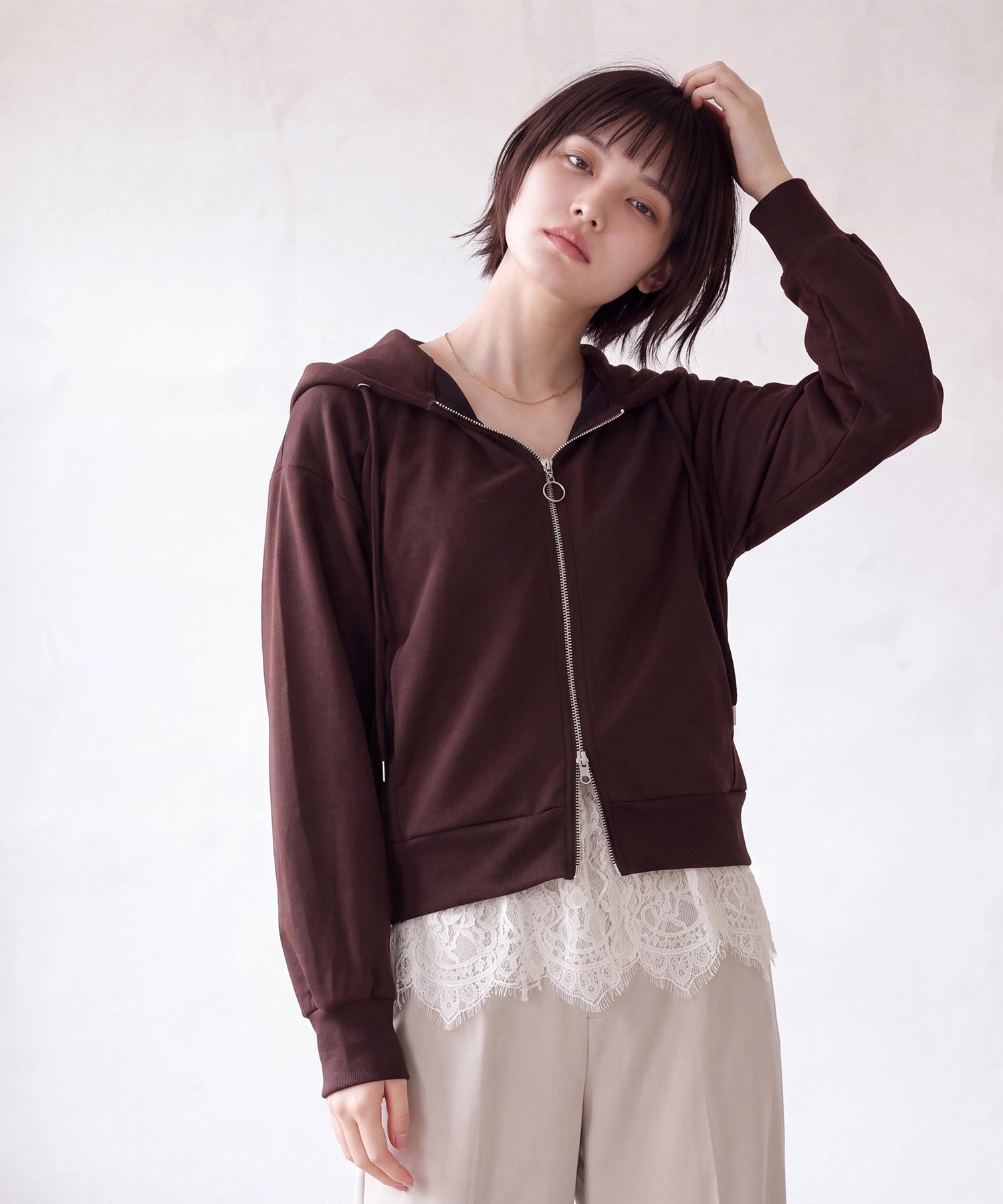 ブラウン(AI画像) model:160cm 着用サイズ: M