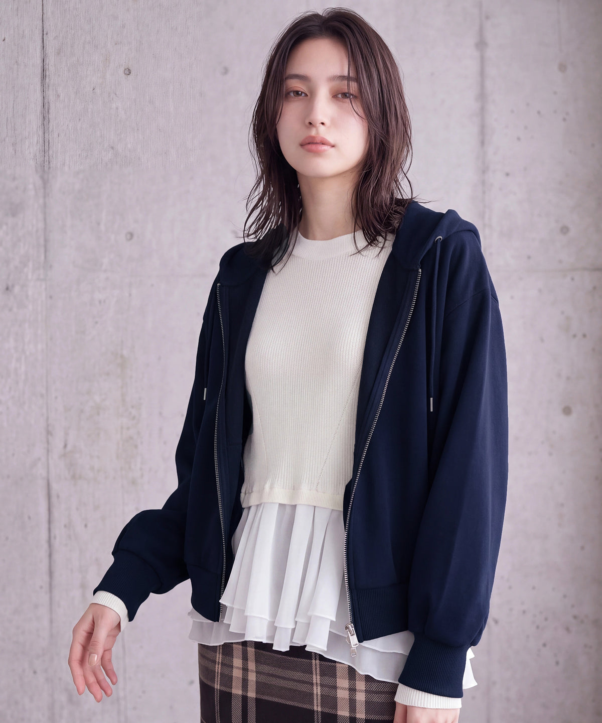 ネイビー(AI画像) model:160cm 着用サイズ: M