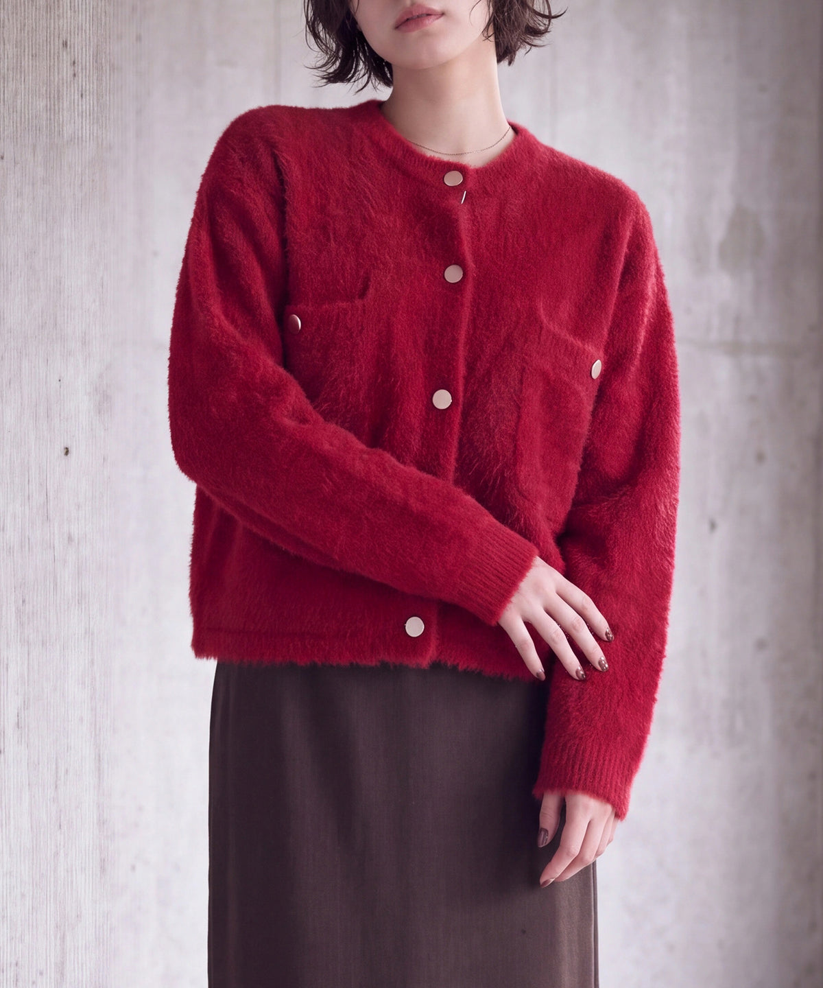 ワイン (AI画像)　model：160㎝　着用サイズ：M