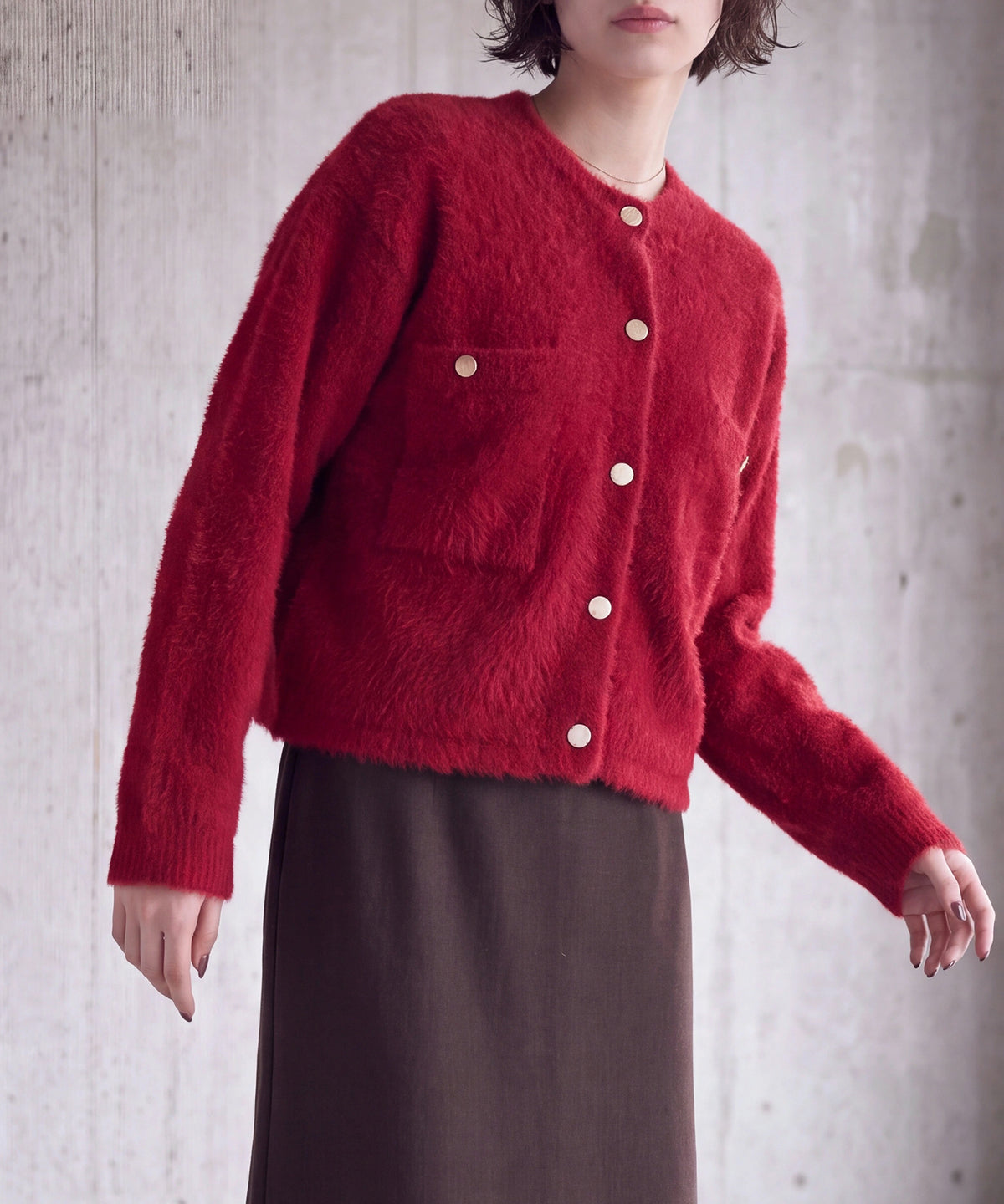 ワイン (AI画像)　model：160㎝　着用サイズ：M