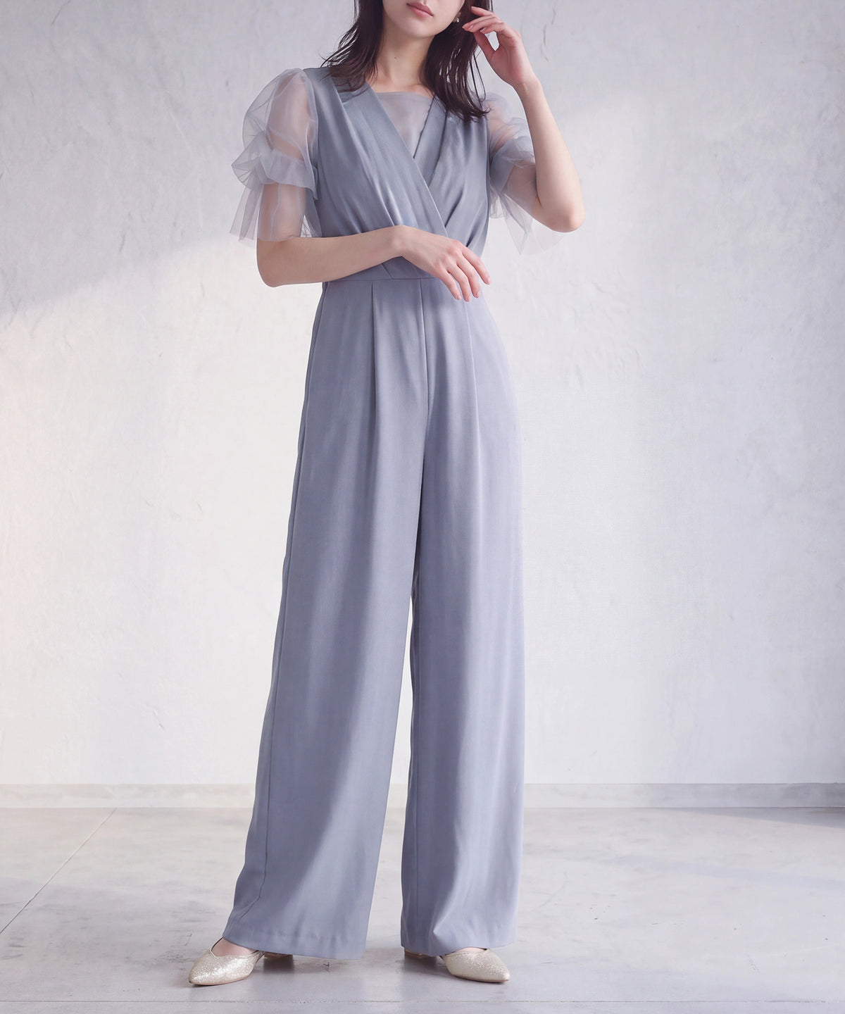 ブルー(AI画像)　model：160cm　着用サイズ：M