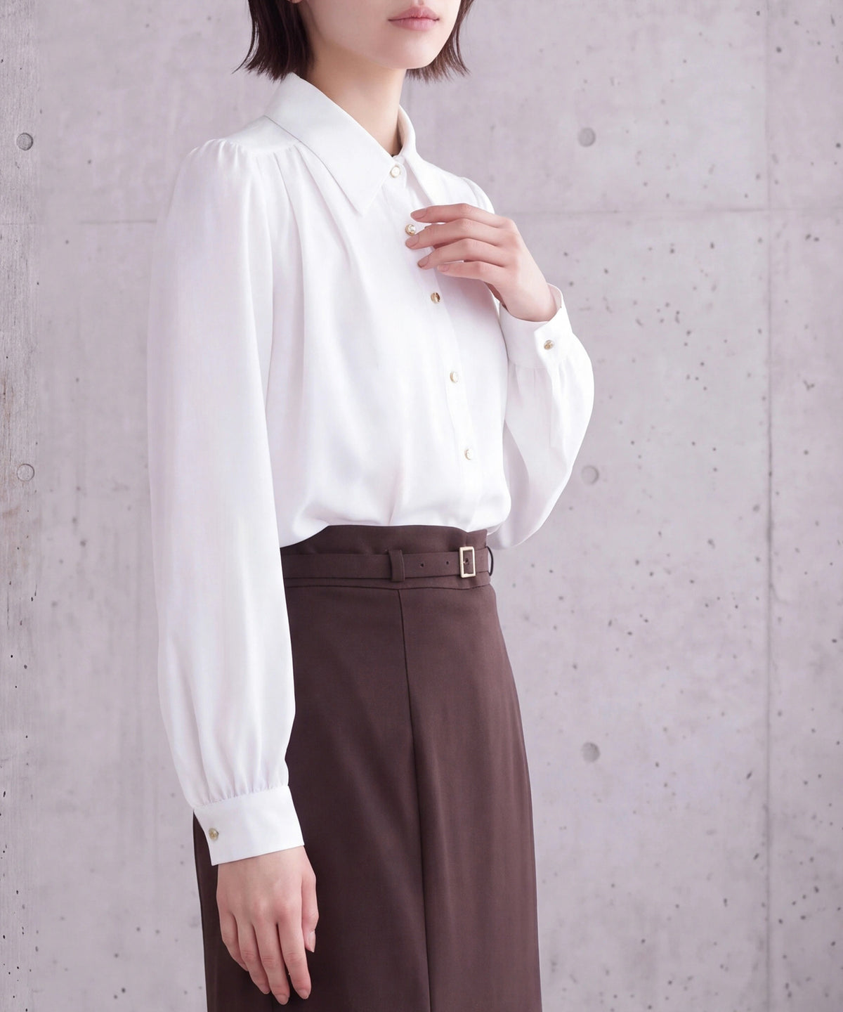 アイボリー(AI画像) model：160cm 着用サイズ：M