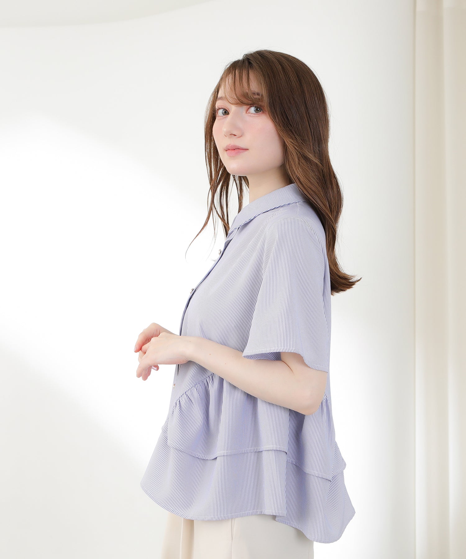 ホワイト×ブルー　model：163　着用サイズ：M