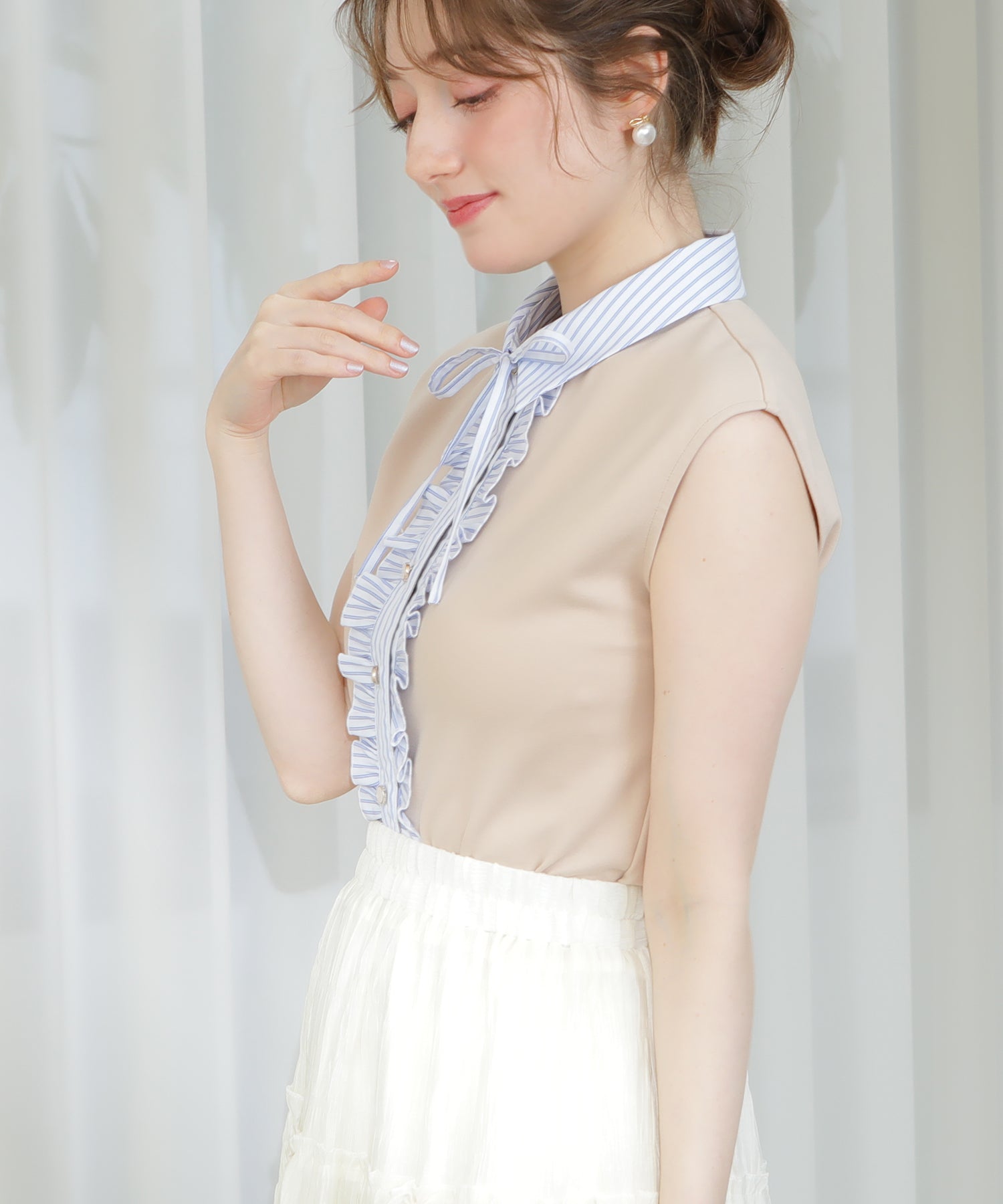 ベージュ　model：163　着用サイズ：M