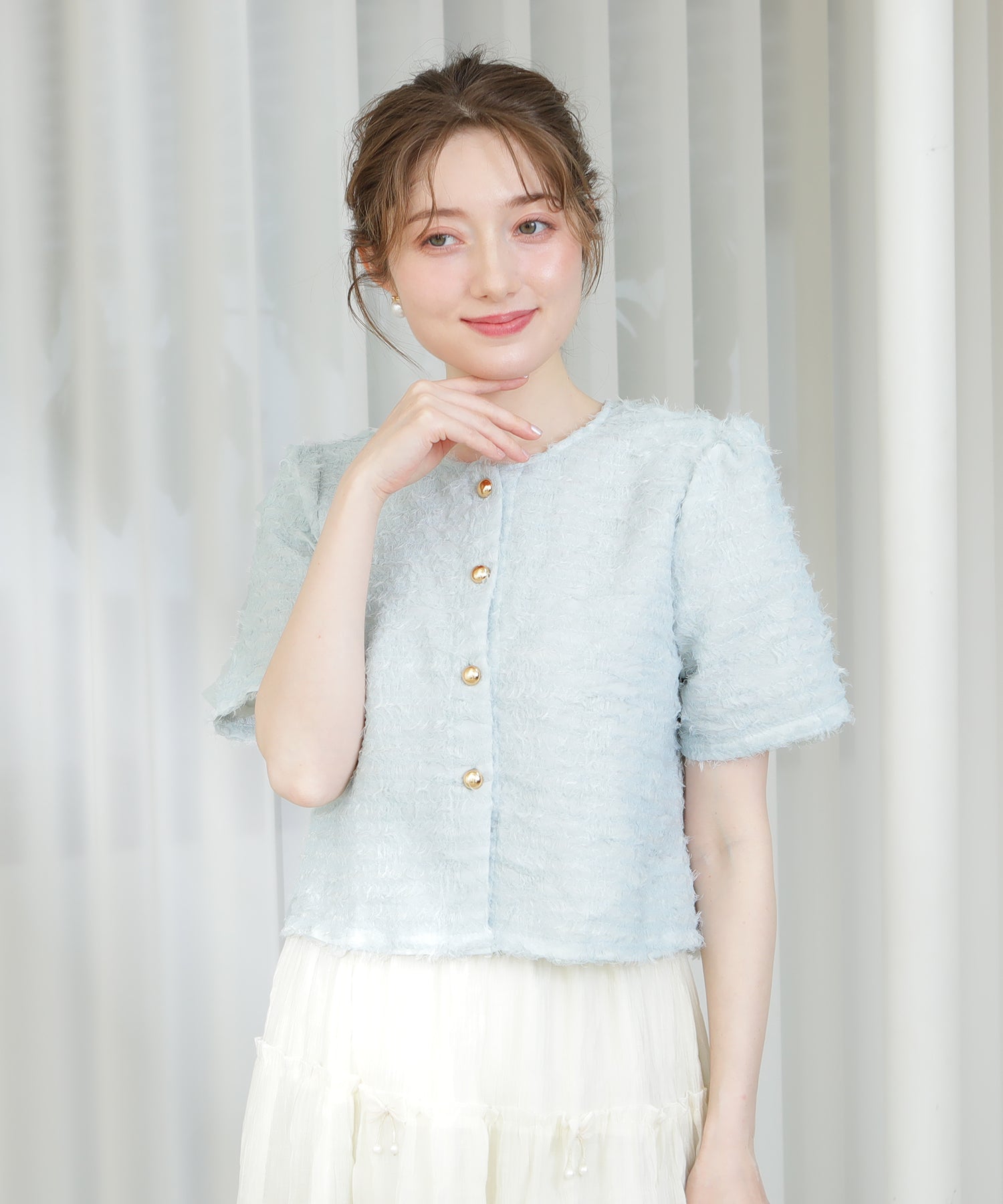 ブルー　model:163cm  着用サイズ：M