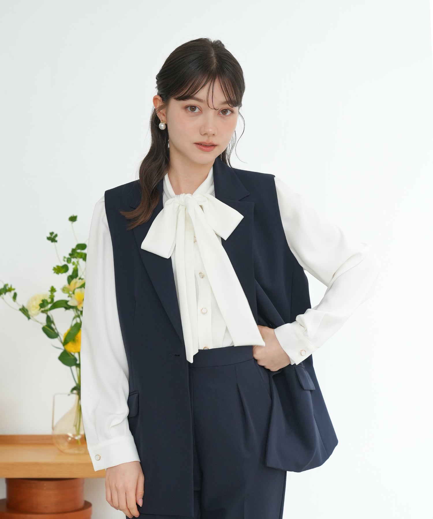 ネイビー　model：158cm　着用サイズ：M