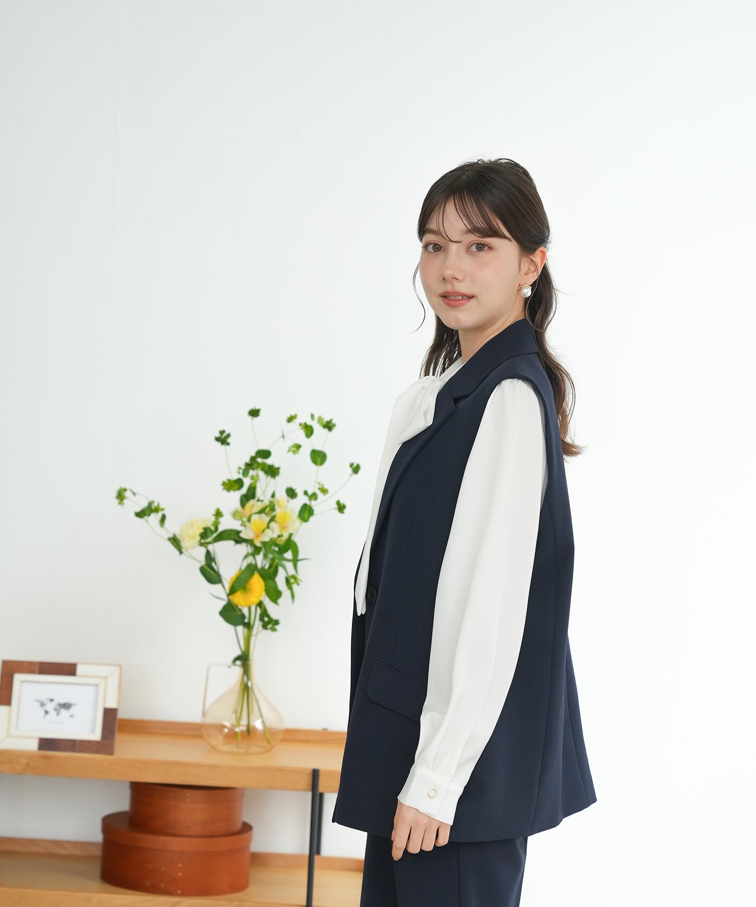 ネイビー　model：158cm　着用サイズ：M