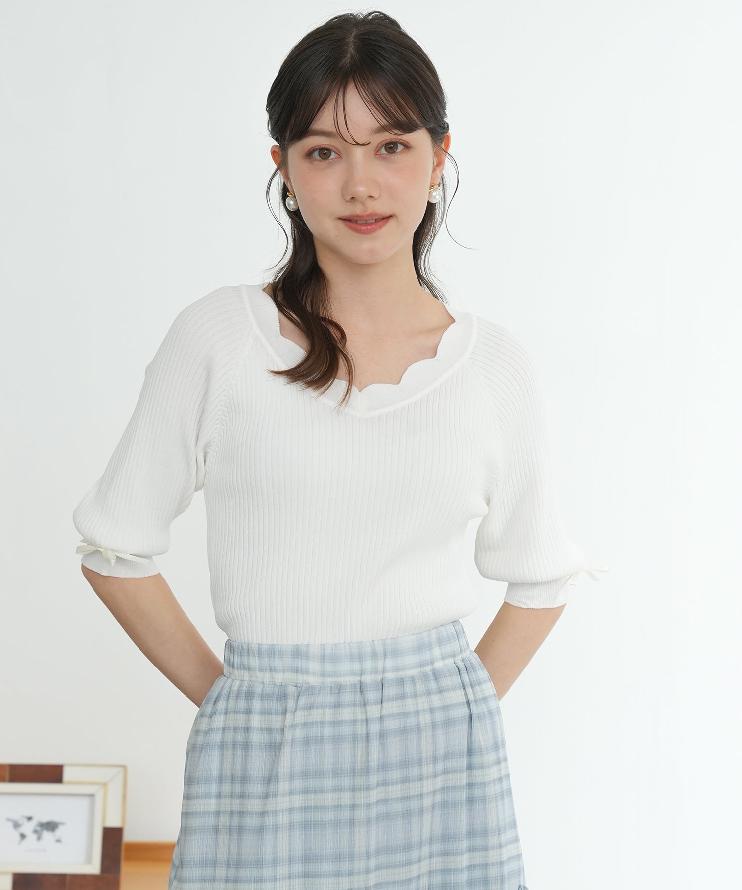ホワイト　model：158　着用サイズ：M